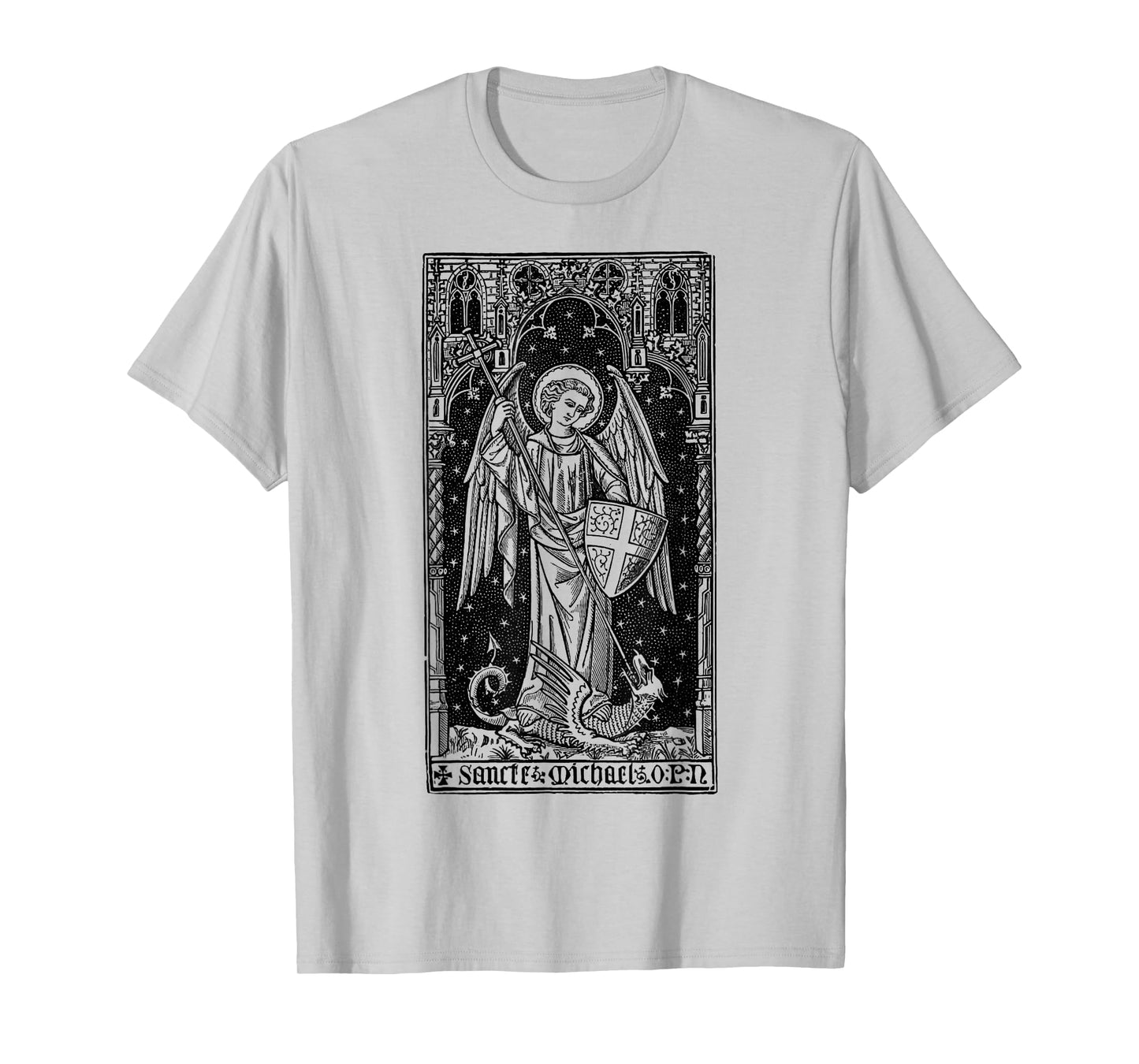 Saint Michael The Archangel Defeating Satan Christian T-Shirt