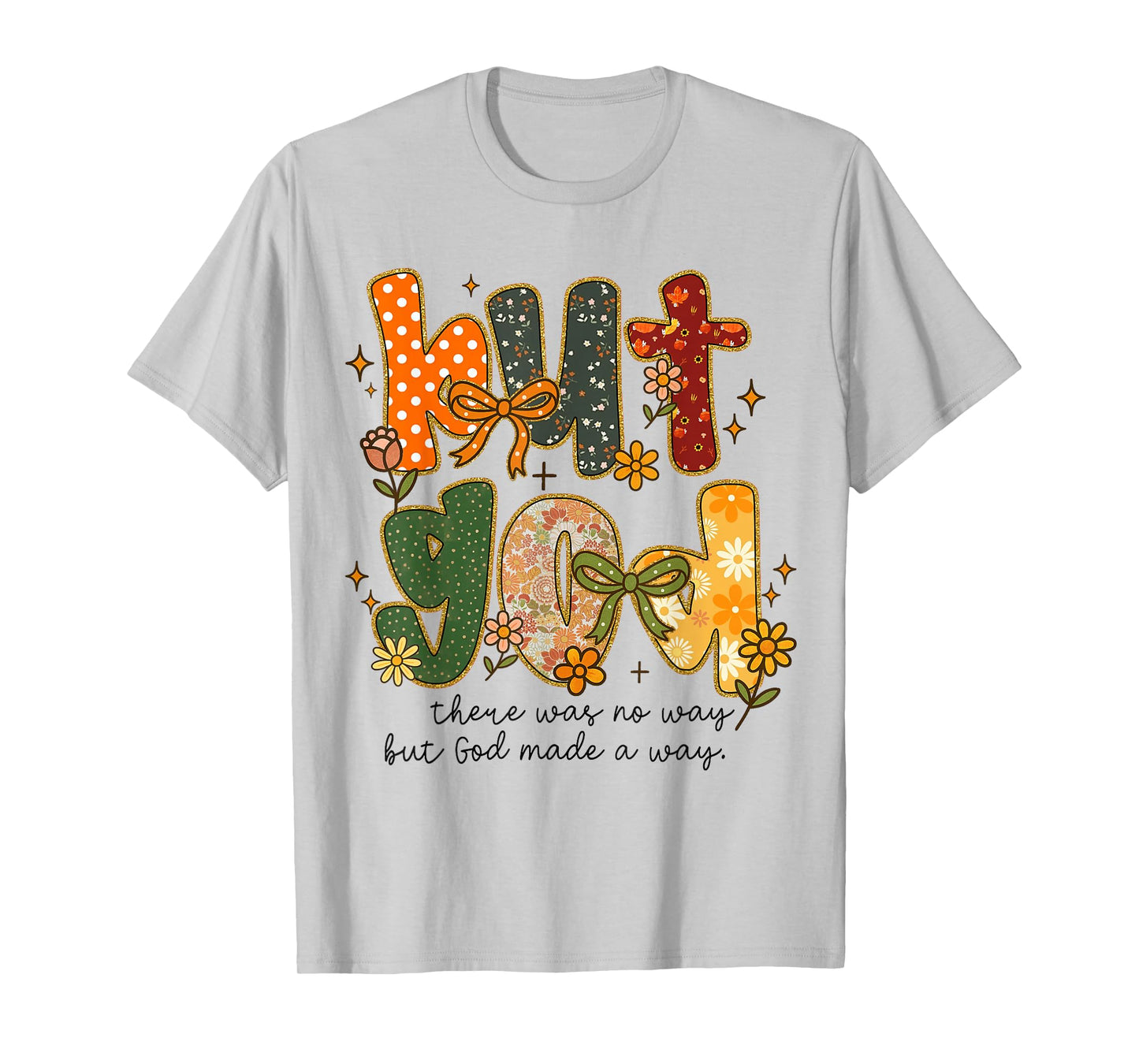 But God Christian Fall Autumn Floral Pumpkin Coquette Bow T-Shirt