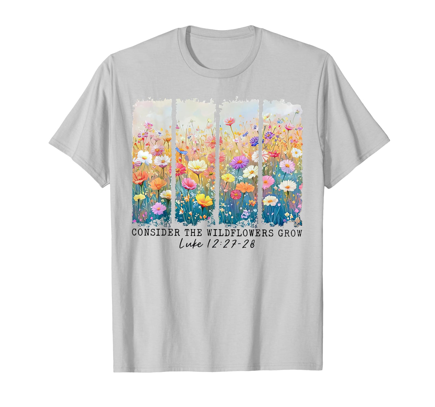Consider The Wildflowers Retro Christian Bible Verse Easter T-Shirt