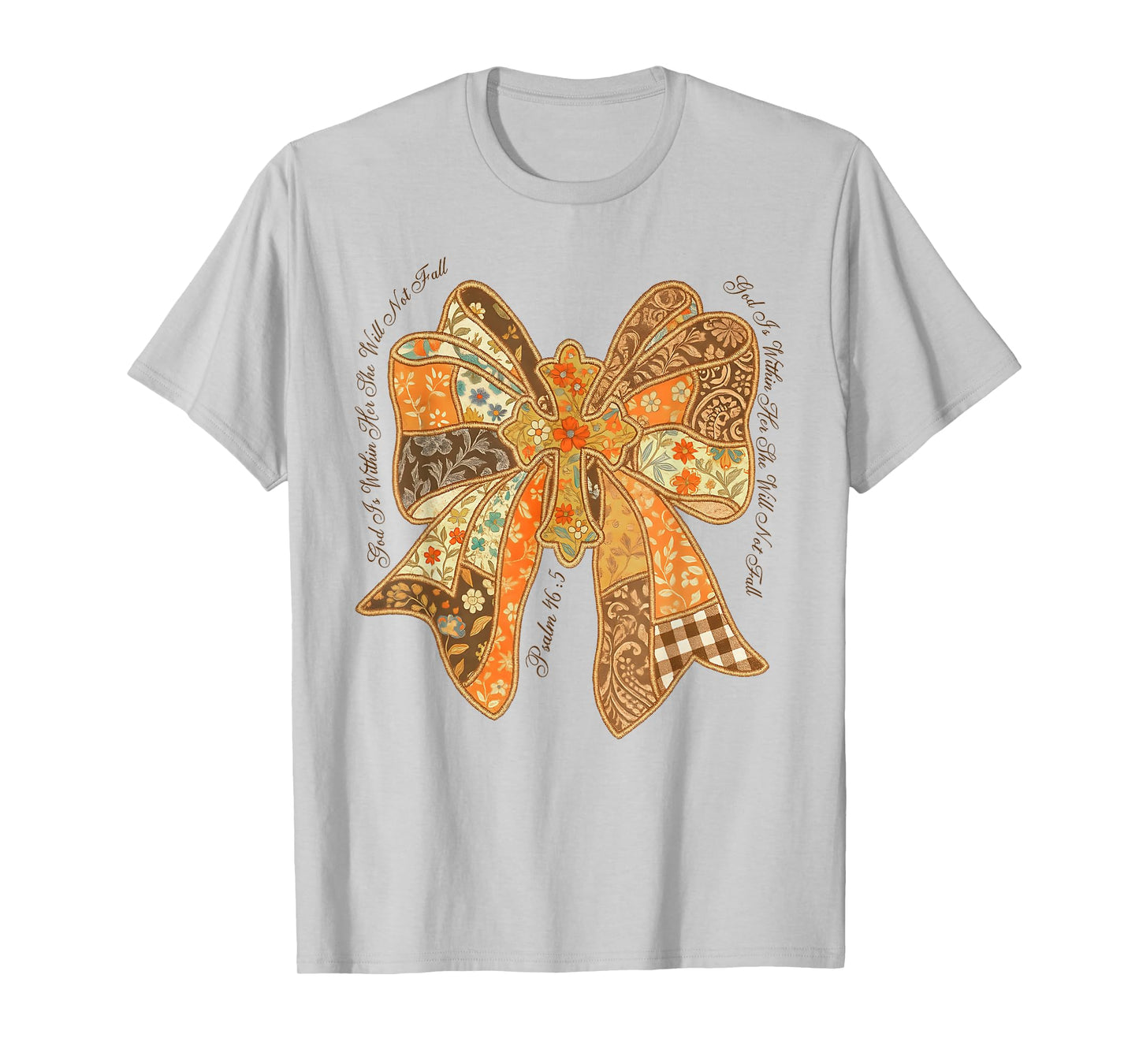 She Will Not Fall Jesus God is Within Her Coquette Christian T-Shirt