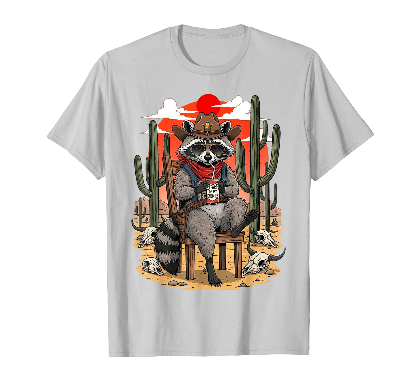 Country Cowboy Raccoon Rodeo Cowgirl Funny Western Texas T-Shirt