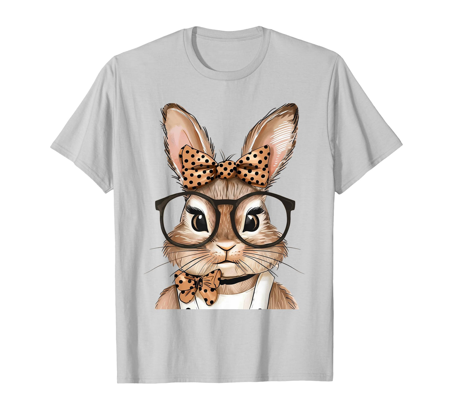 Cute Bunny With Glasses Rabbit Easter Day Women Girls Kids T-Shirt