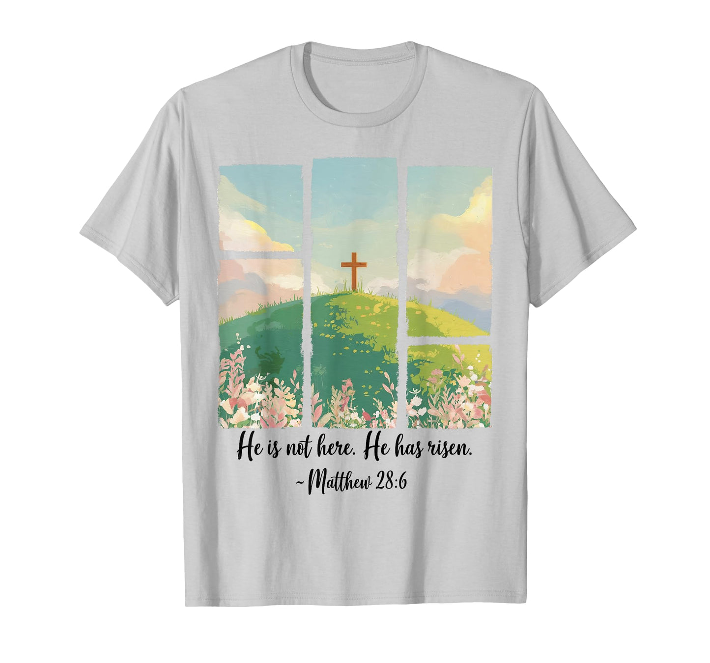 Christian Easter Men Women Kids Jesus Cross He Is Risen T-Shirt