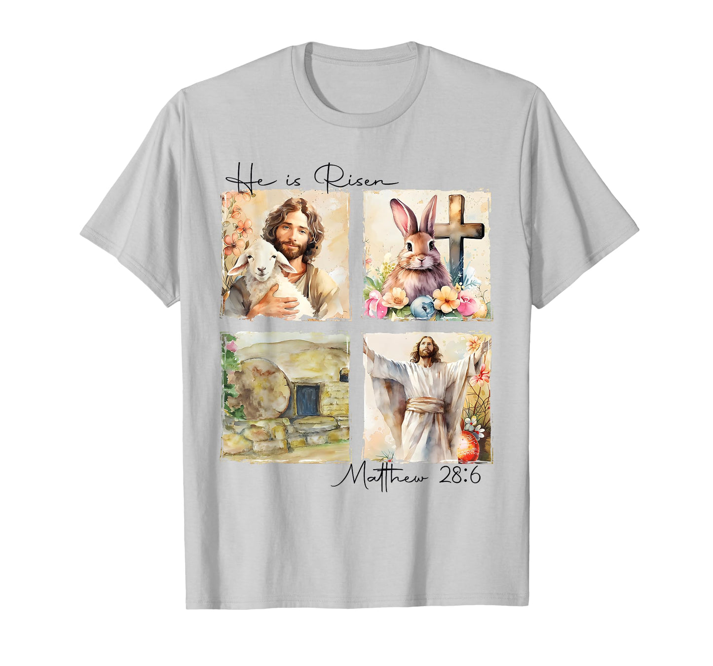 He is Risen Jesus Christian Happy Easter Women Kids Girls T-Shirt