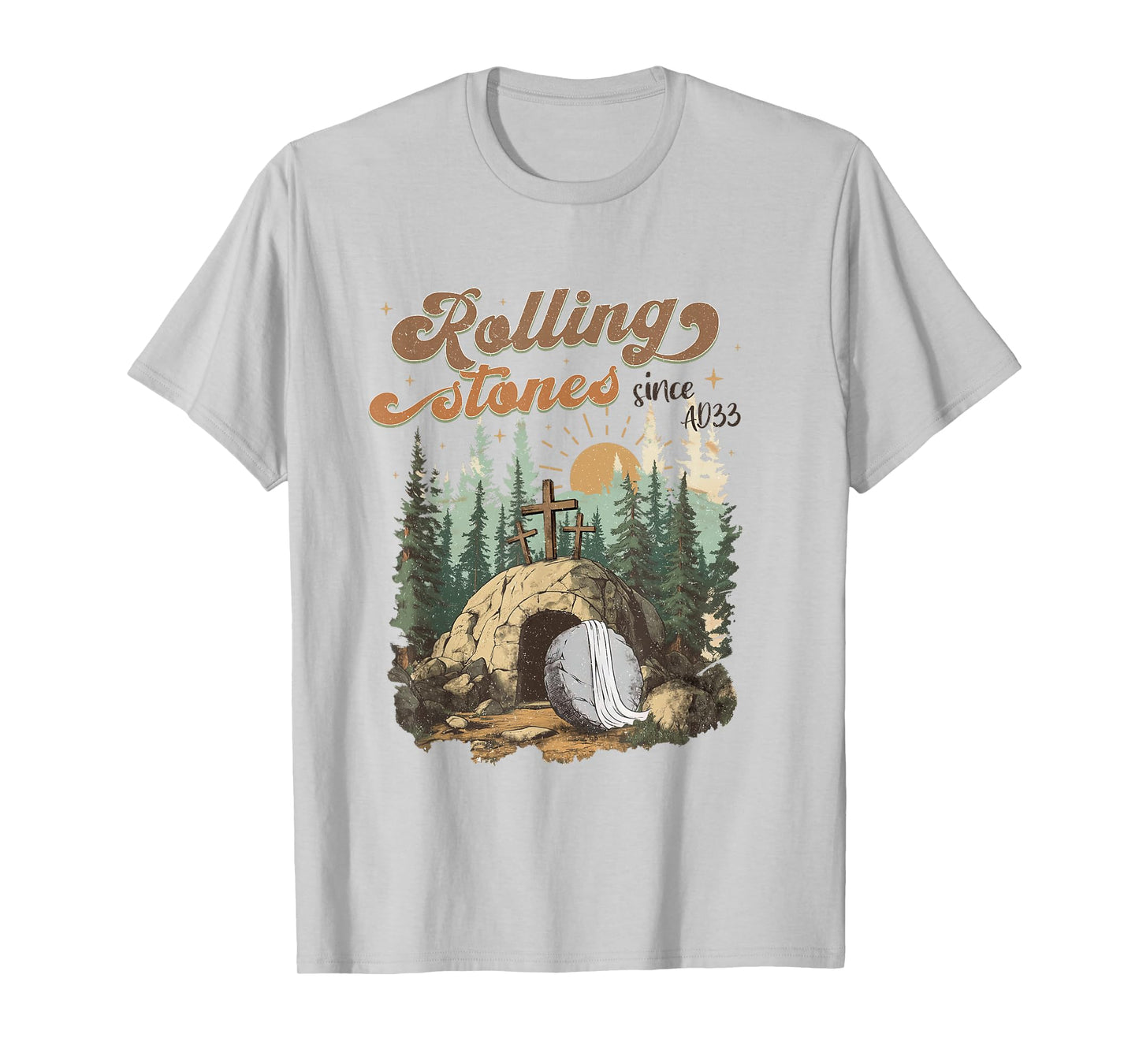 The Stone Was Rolled Away He Is Alive Retro Christian Easter T-Shirt
