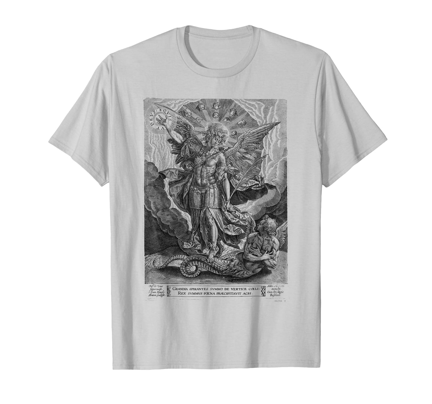 Saint Michael the Archangel Defeating Satan Christian T-Shirt