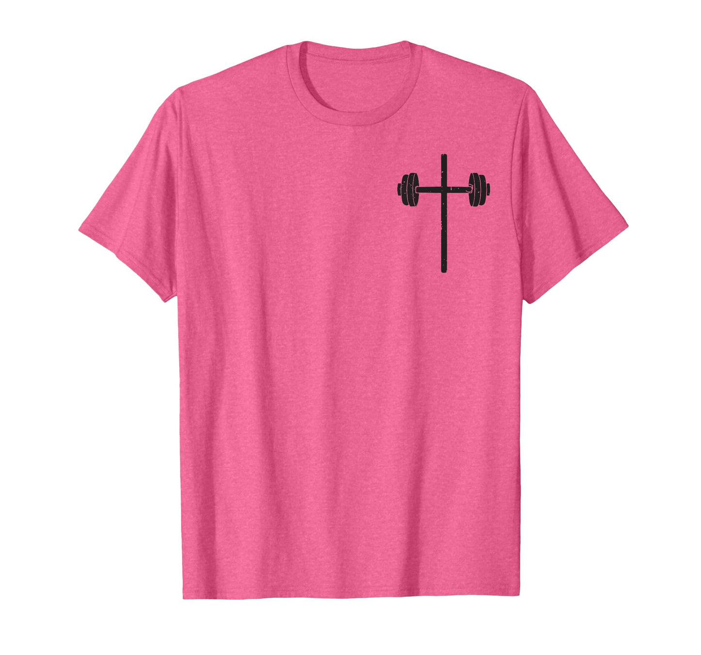 Dumbbell Cross Barbell Workout Christian Gym Faith-Fitness T-Shirt