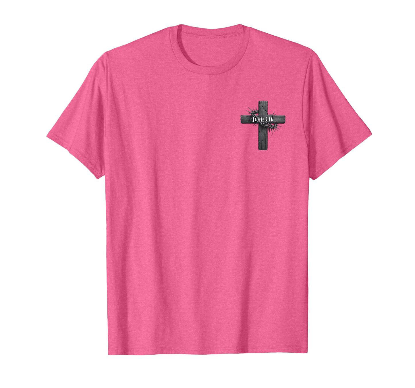 John 3:16 Rugged Cross & Crown of Thorns-Jesus Carries Cross T-Shirt