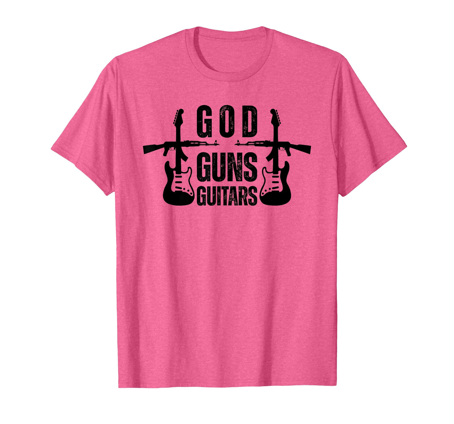 God Guns Guitar Funny Christian Guitar Lover T-Shirt