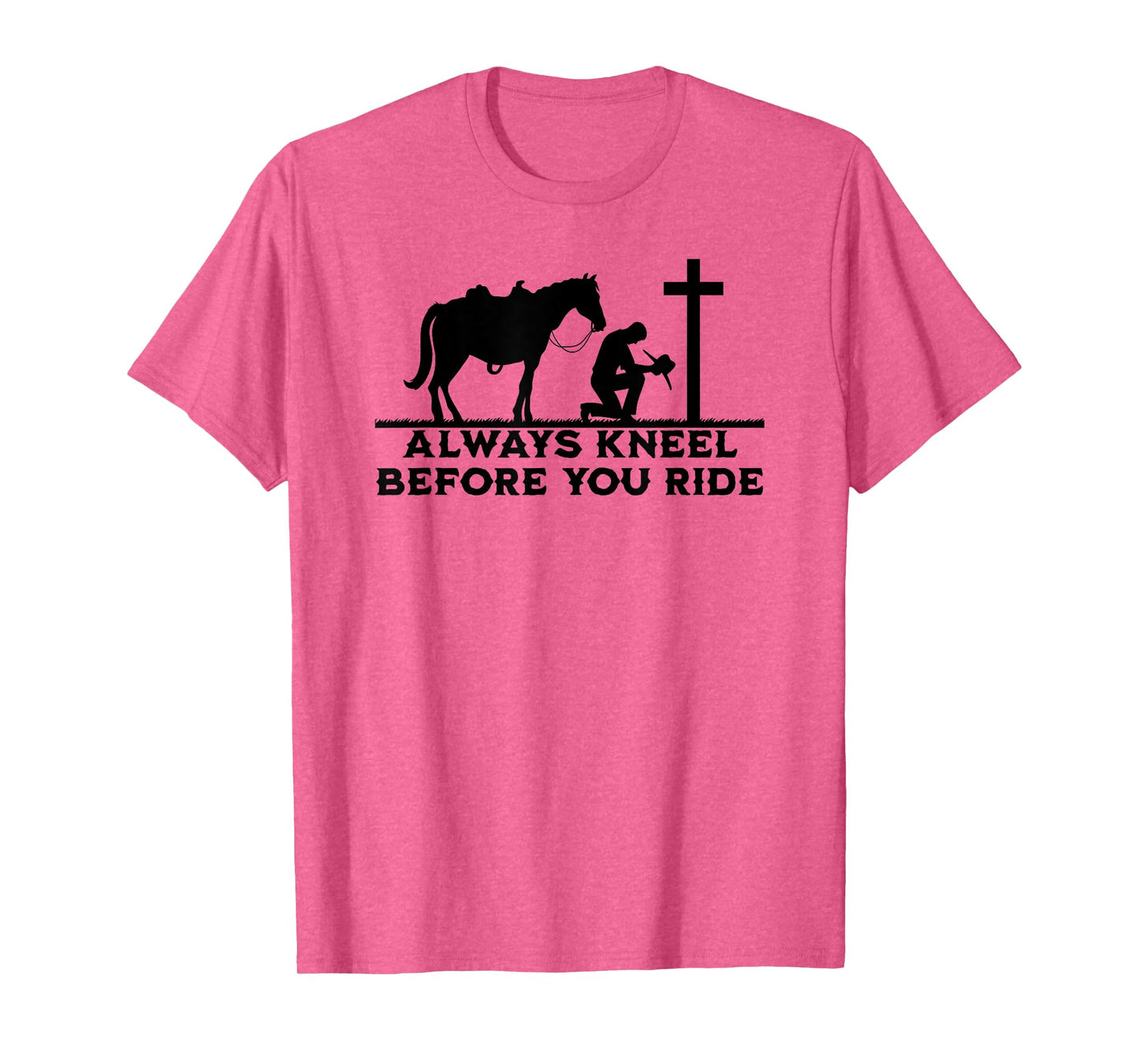 Cowboy Kneeling At Cross Christian Jesus Western Style Men T-Shirt