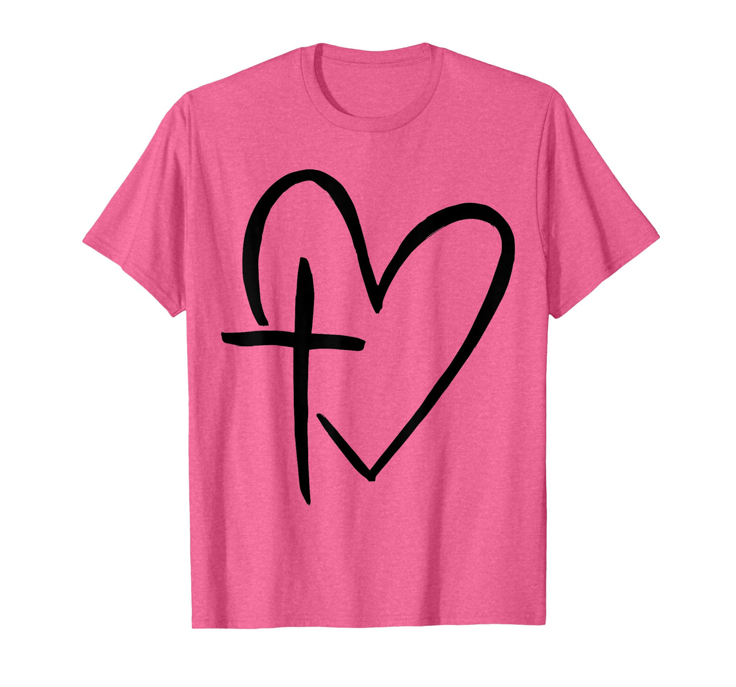 Stylish Cross In Heart Christian Heart Christian Cross T-Shirt
