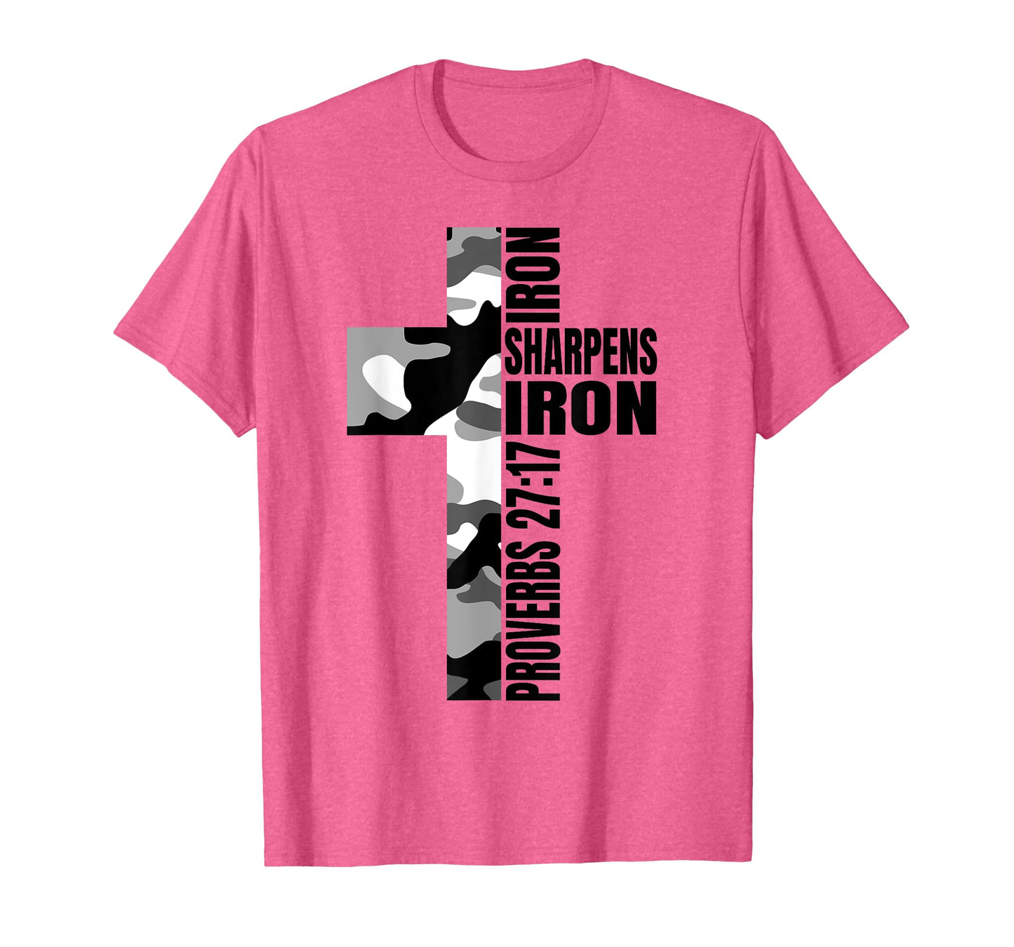 White Camo Iron Sharpens Iron Christian Verse Easter Family T-Shirt