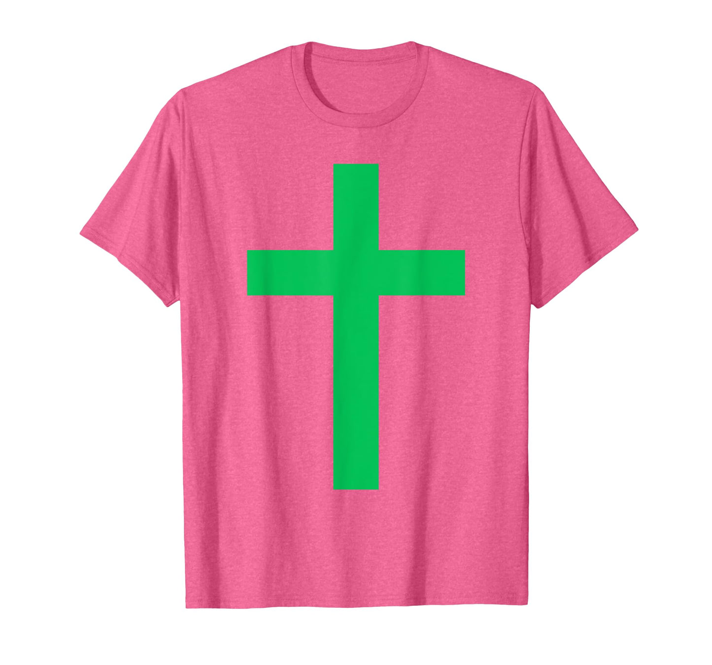 Green Christian Jesus Cross White T-Shirt