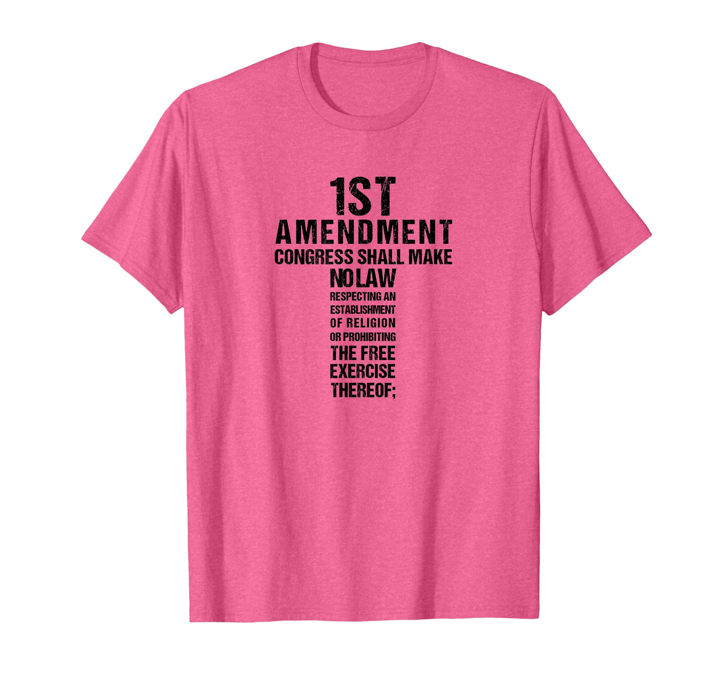Christian Cross First Amendment Freedom of Religion Word T-Shirt