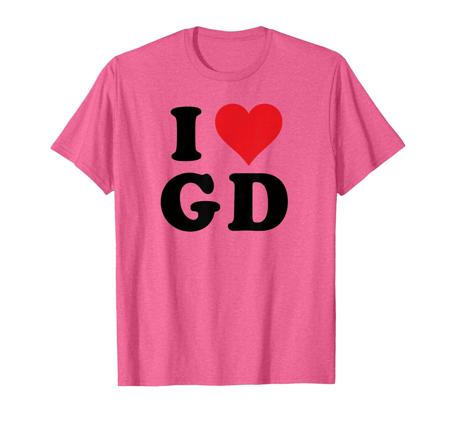 I Heart GD Initials I Love G.D. First And Last Name G D T-Shirt