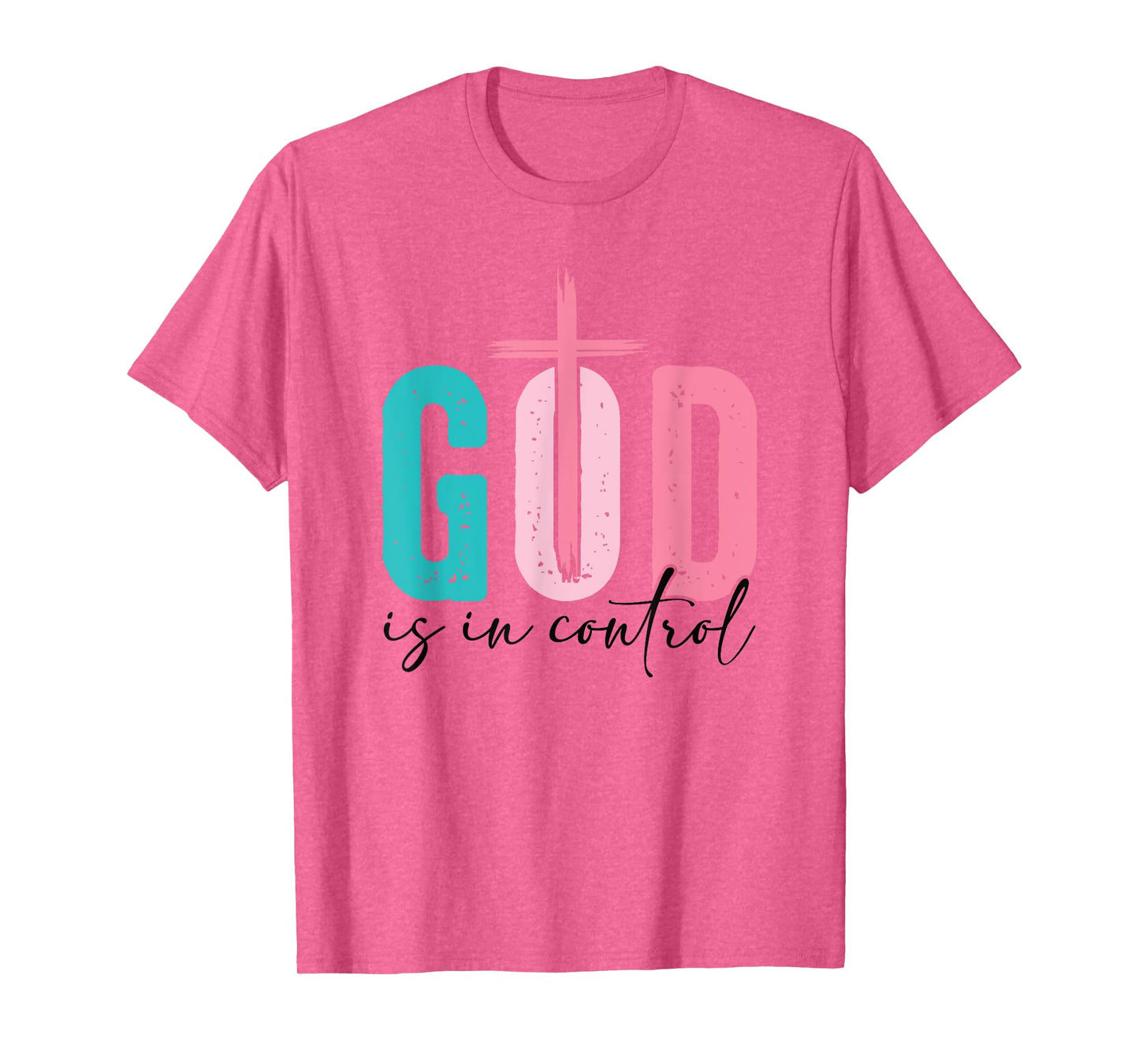 Christian Faith Shirt God is in Control Cross Religious Tee T-Shirt
