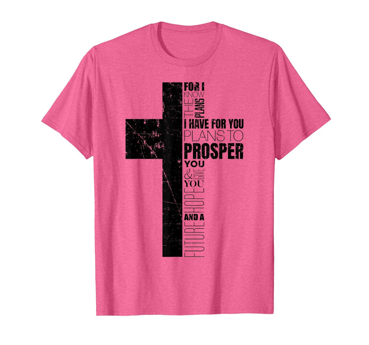 Jeremiah 29:11 Christian Bible Verse Cross Faith Graphic T-Shirt