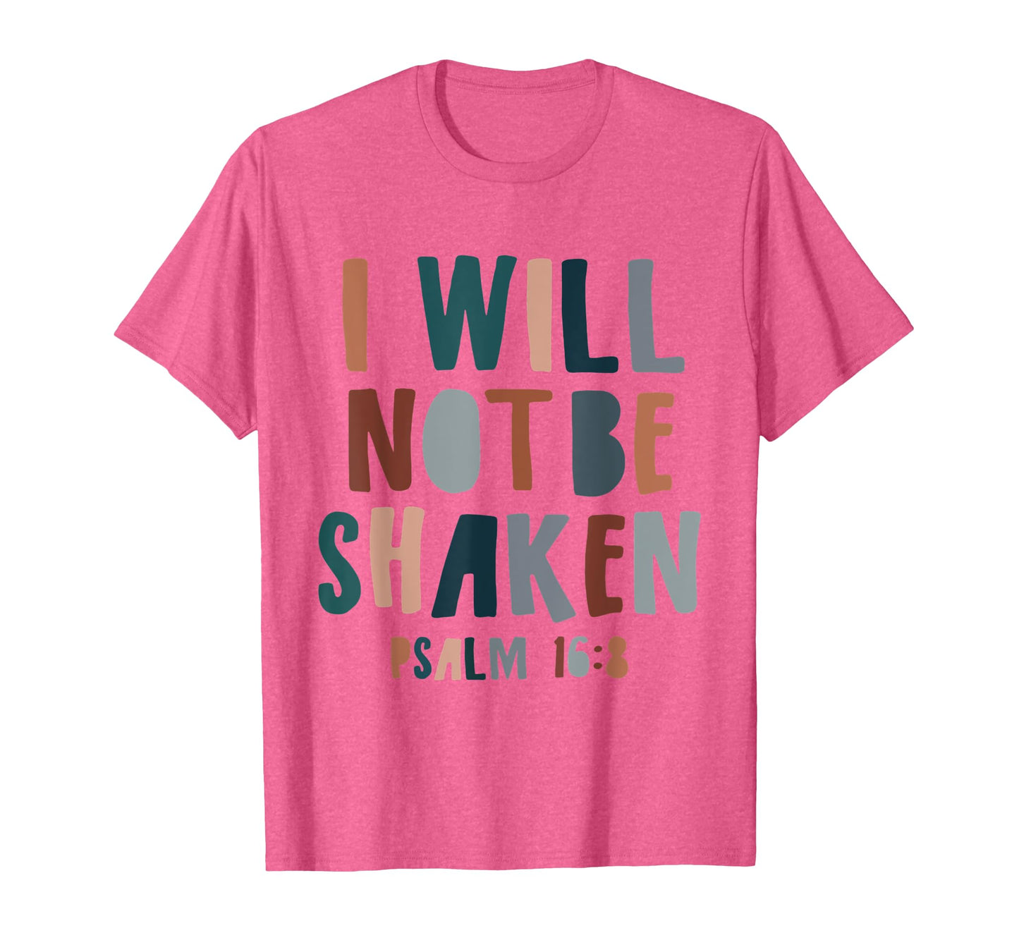 Religious I Will Not Be Shaken Boho Christian Bible Verse T-Shirt