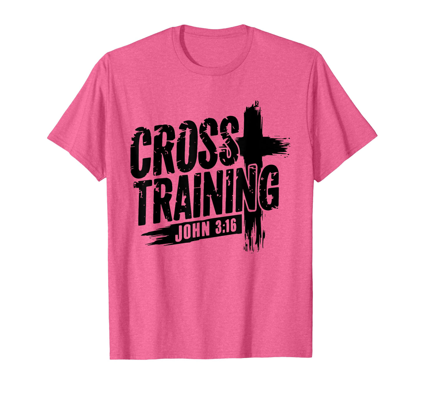 Retro Cross Training 3 16 Christian Faith Motivational Bible T-Shirt