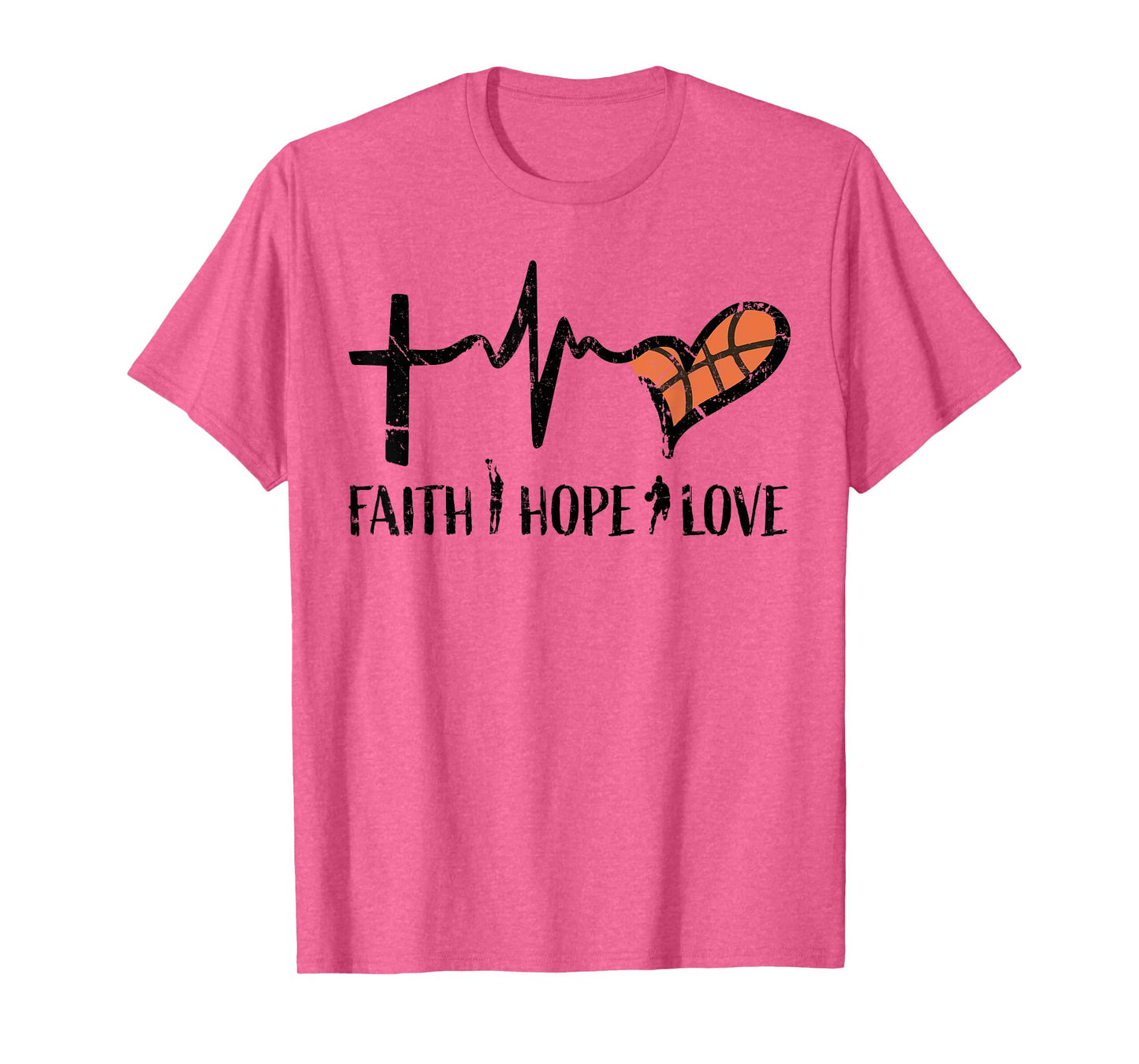 Christian Basketball Gifts Faith Hope Love Religious Kids T-Shirt