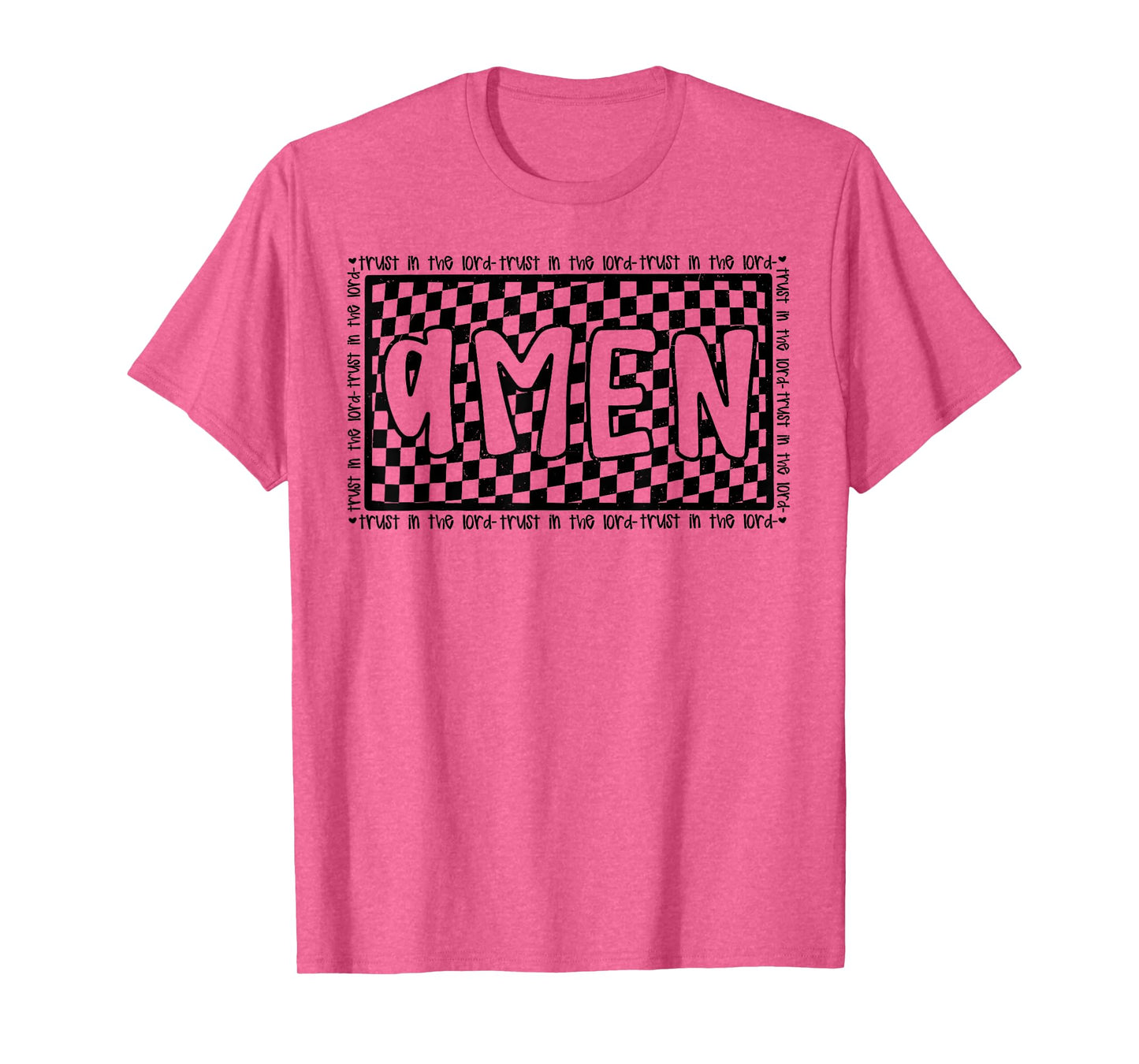 Checkered Amen Vintage Jesus Bible Verse Christian Religious T-Shirt