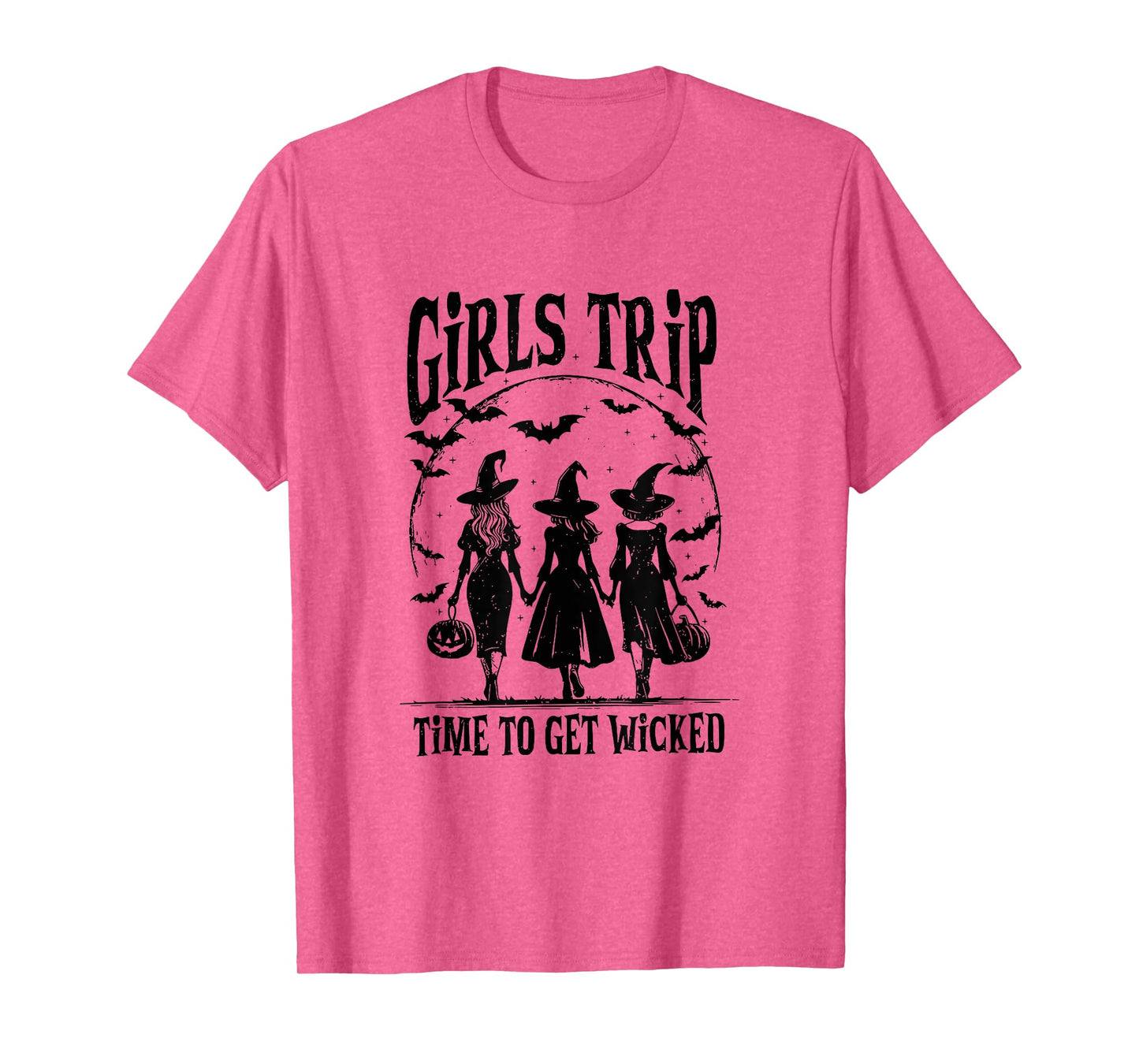 Girls Trip Time To Get Wicked Halloween Salem Witch Womens T-Shirt