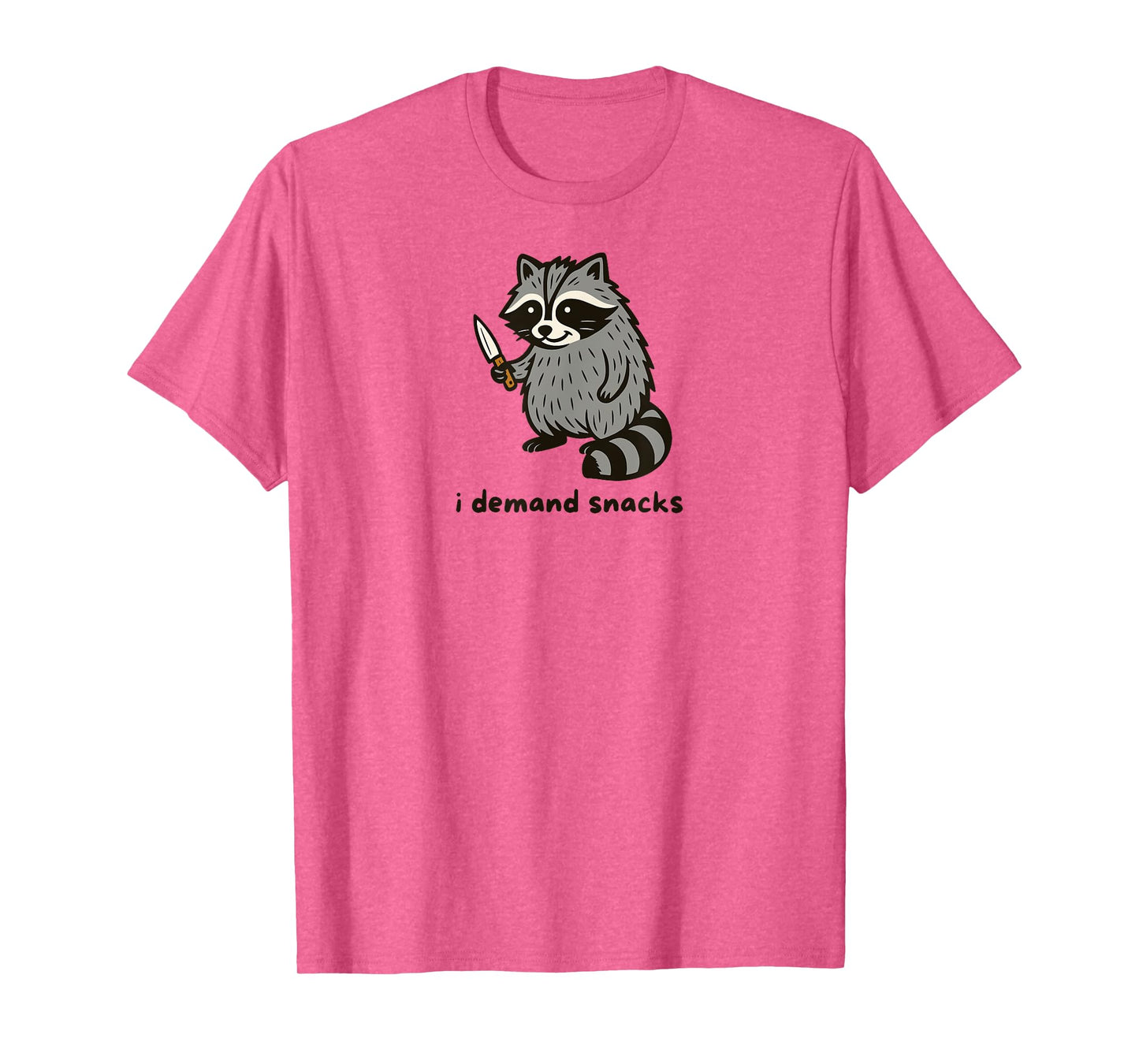 Funny Raccoon I Demand Snacks Humor Sarcastic Animal Quote T-Shirt