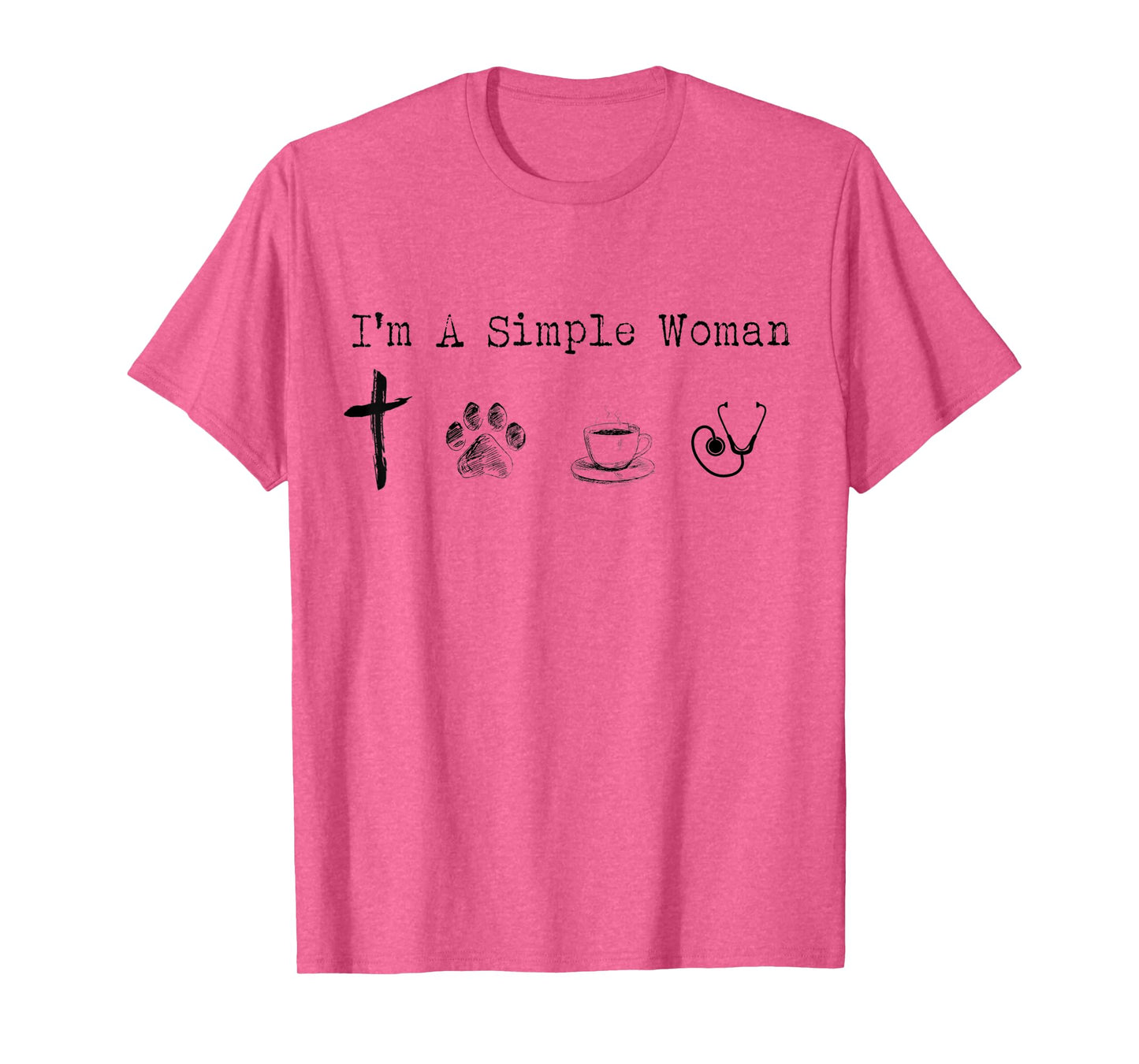 I'm A Simple Woman Jesus Dogs Coffee Nurse Funny T-Shirt