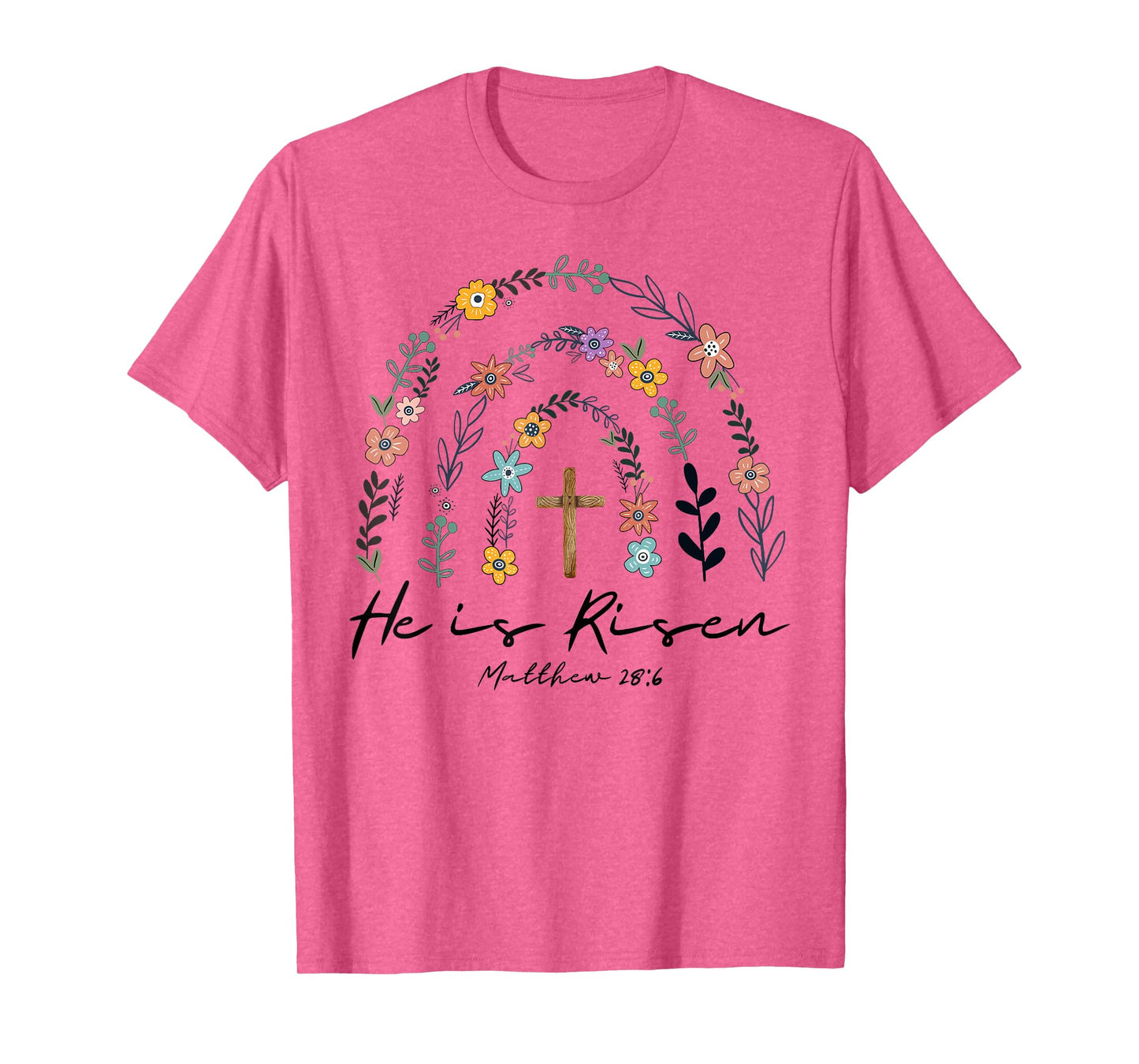 He Is Risen Spring Floral Rainbow Easter Christian Women Kid T-Shirt