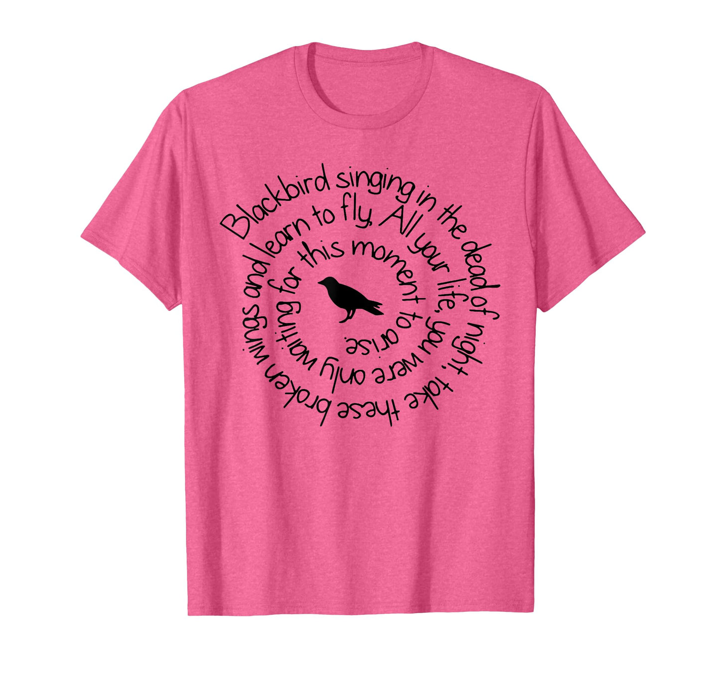 Blackbird art singing retro 80s T-Shirt