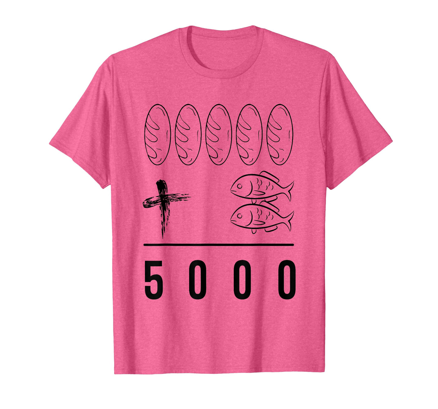 Retro Five Loaves Plus Two Fish Equals 5000 Christian T-Shirt