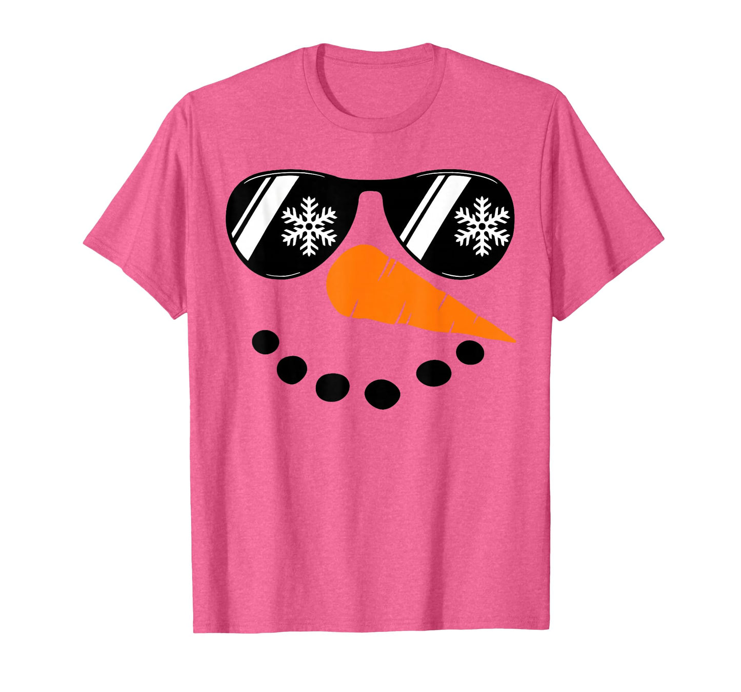 Snowman Face Family Christmas Matching Costume Men Women Kid T-Shirt