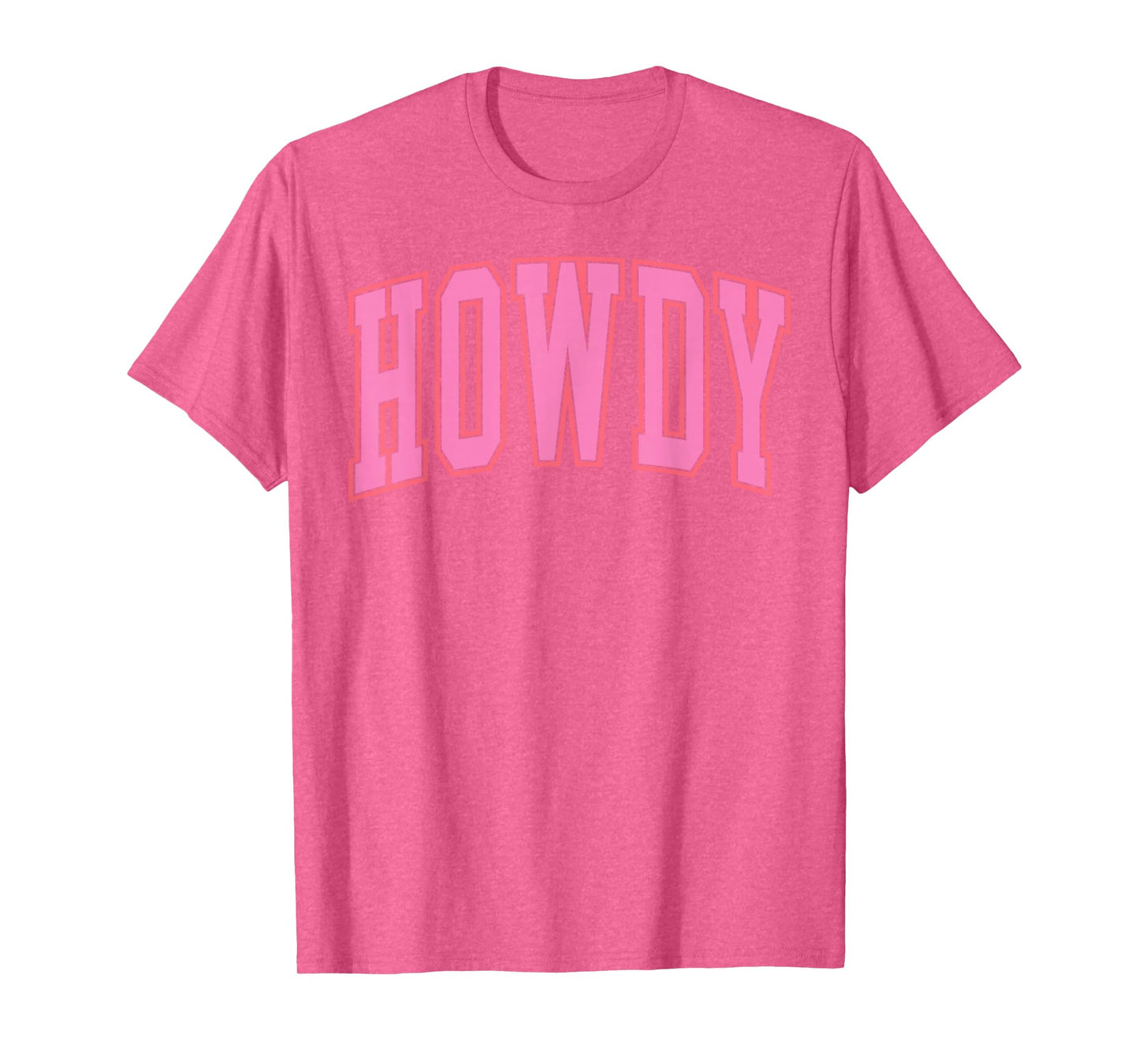 Preppy Cowgirl Varsity Pink Howdy Western Women Girls T-Shirt