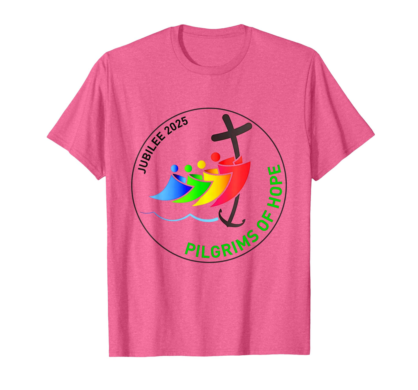 Catholic Jubilee 2025 Stained Glass Pilgrims Of Hope T-Shirt