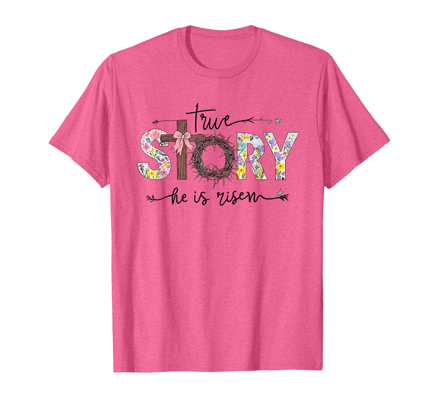Trendy He Is Risen Christian Ladies Cute Popular Easter T-Shirt