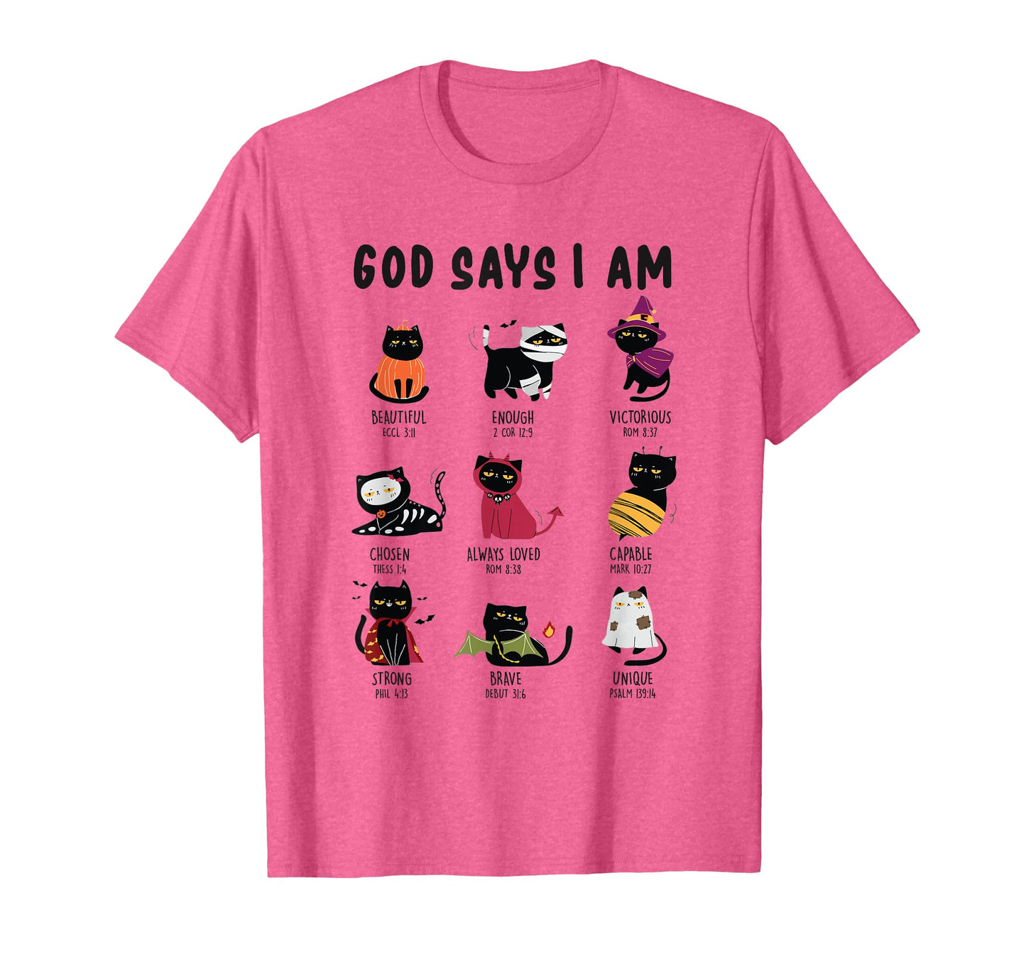 Cute God Says I Am Cat Lover Funny Christian Halloween Kids T-Shirt