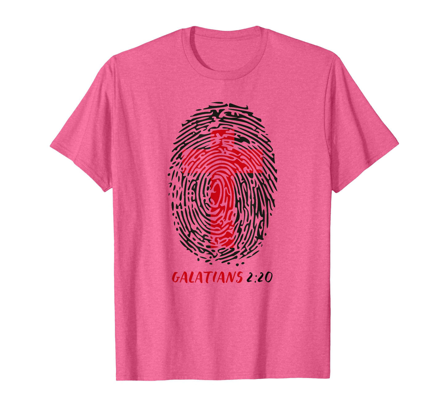 Galatians 2:20 - My Identity in Christ Cross in Thumbprint T-Shirt