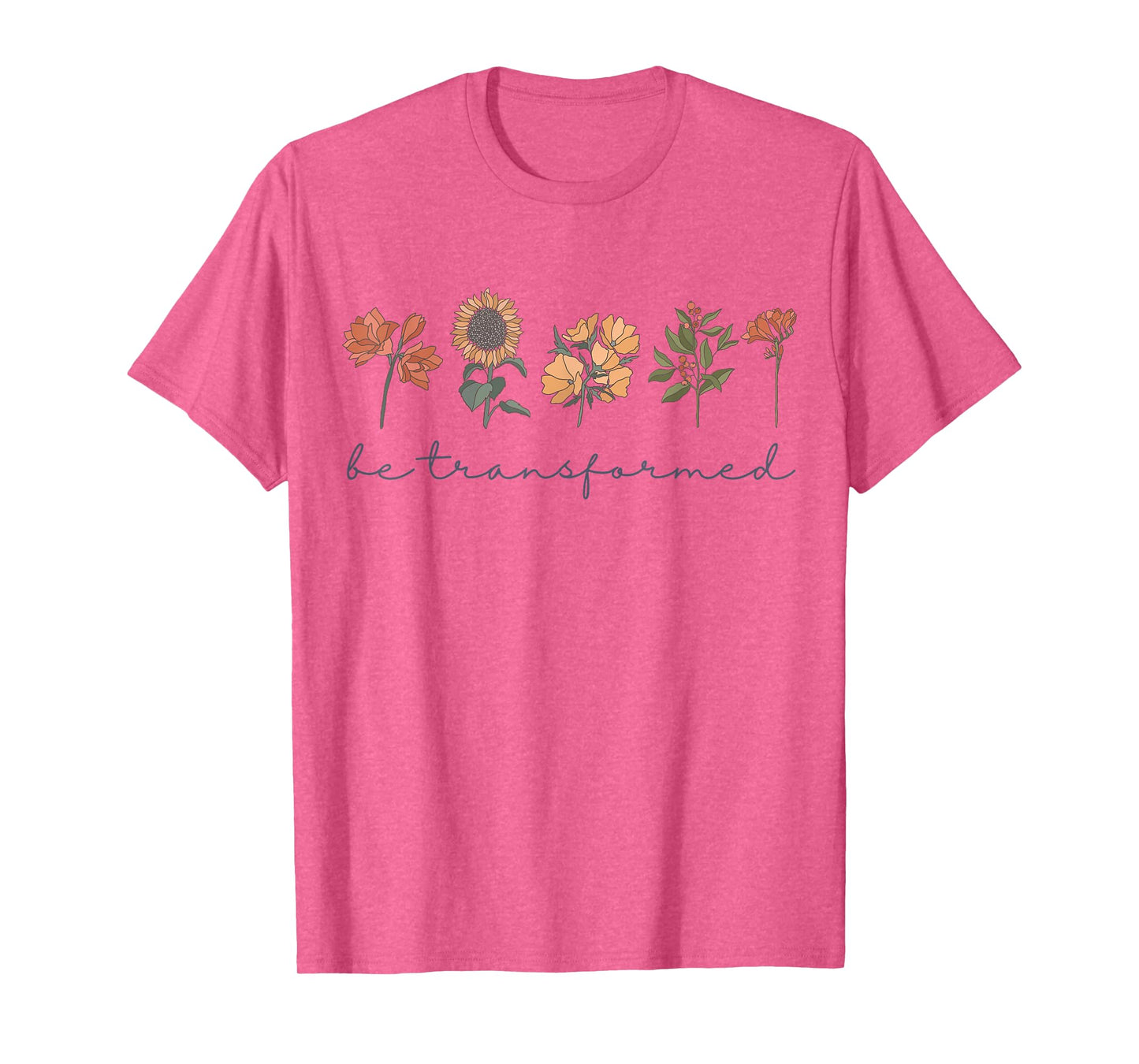 Romans 12:2 Scripture Christian Bible Faith Boho Wildflowers T-Shirt