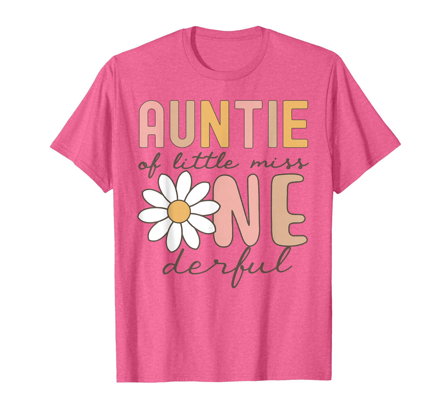Auntie of Little Miss Onederful First Birthday Daisy Family T-Shirt
