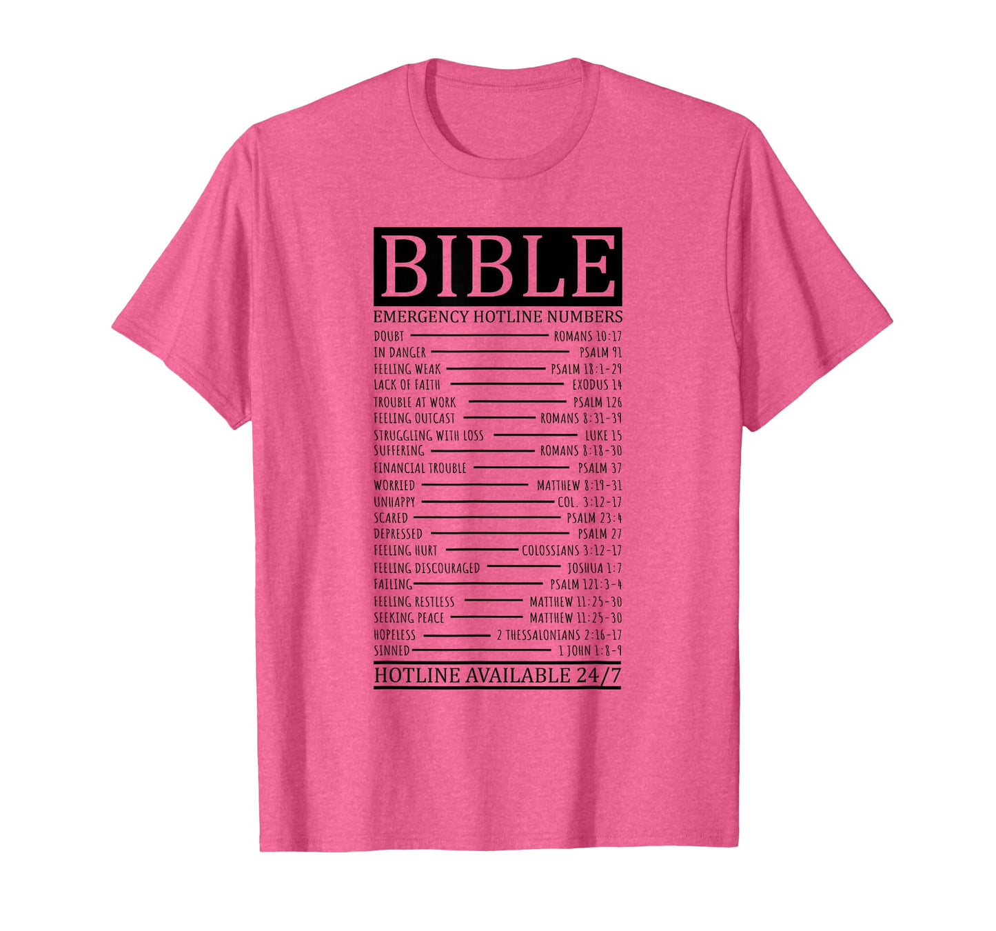 Bible Emergency Hotline Numbers | Christian T-Shirt