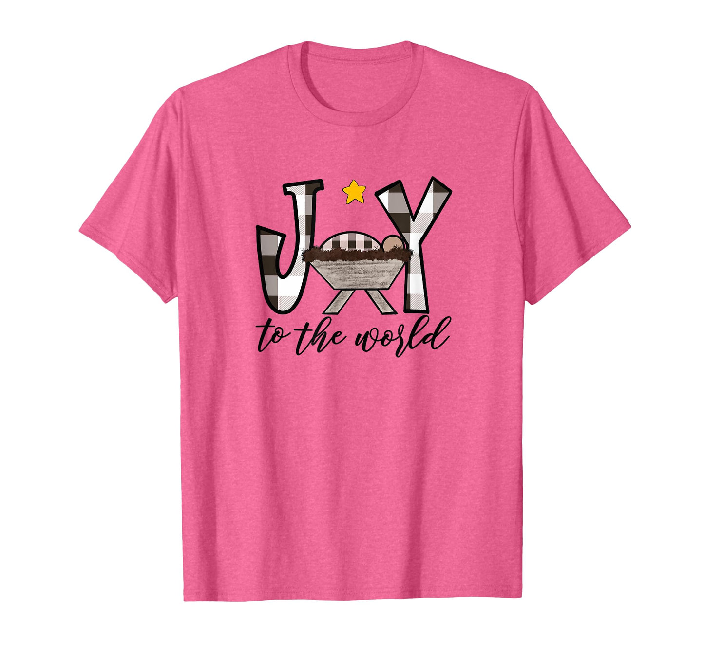 Joy To The World Baby Jesus In the Manger Christmas Design T-Shirt