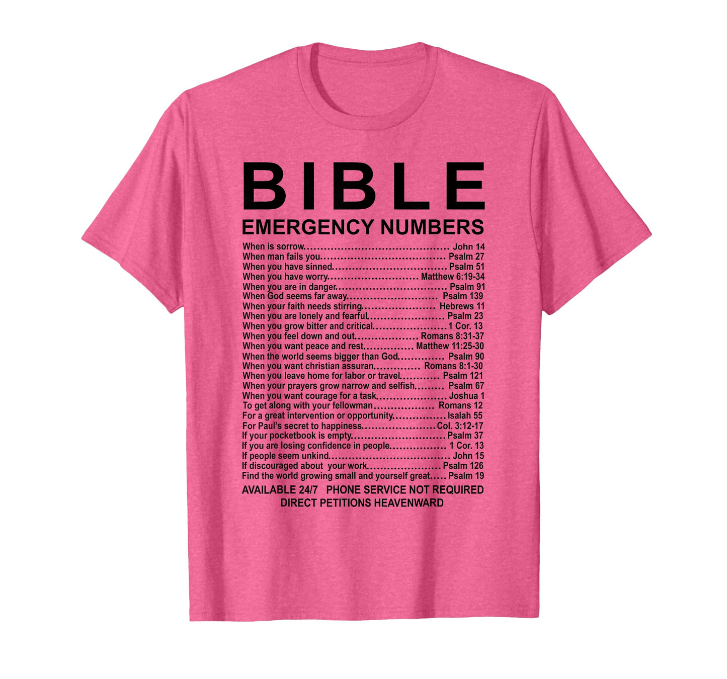 Bible Emergency Numbers T-Shirt