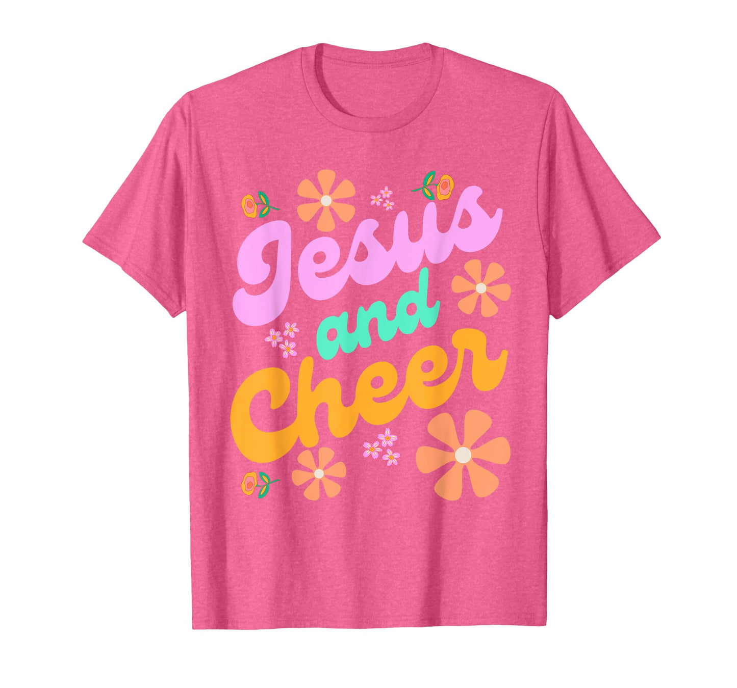 Jesus and Cheer Cheerleading Coach Funny Groovy y2k Chrstian T-Shirt