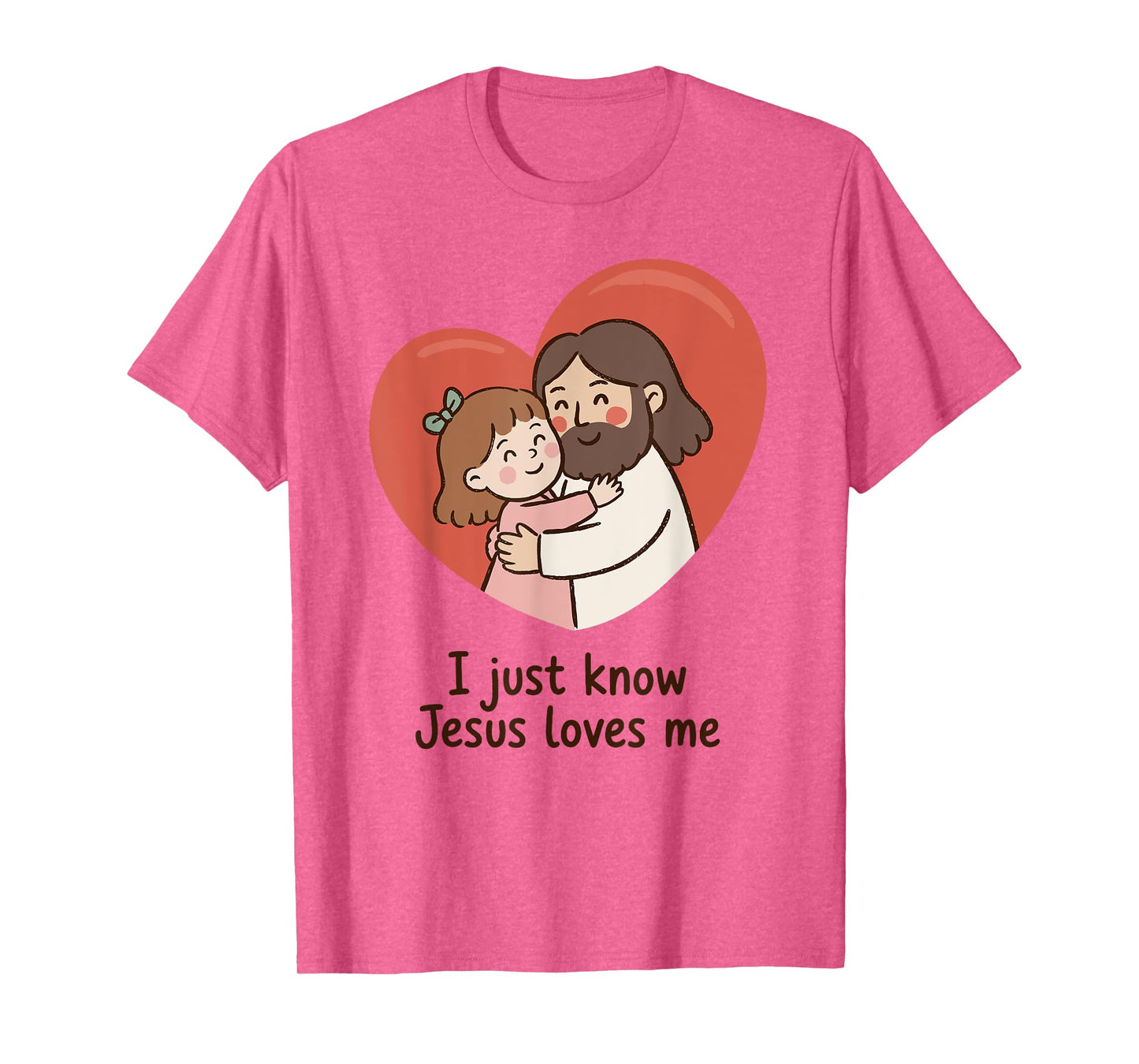 Jesus Hug with Child Heart Cute Christian Message T-Shirt
