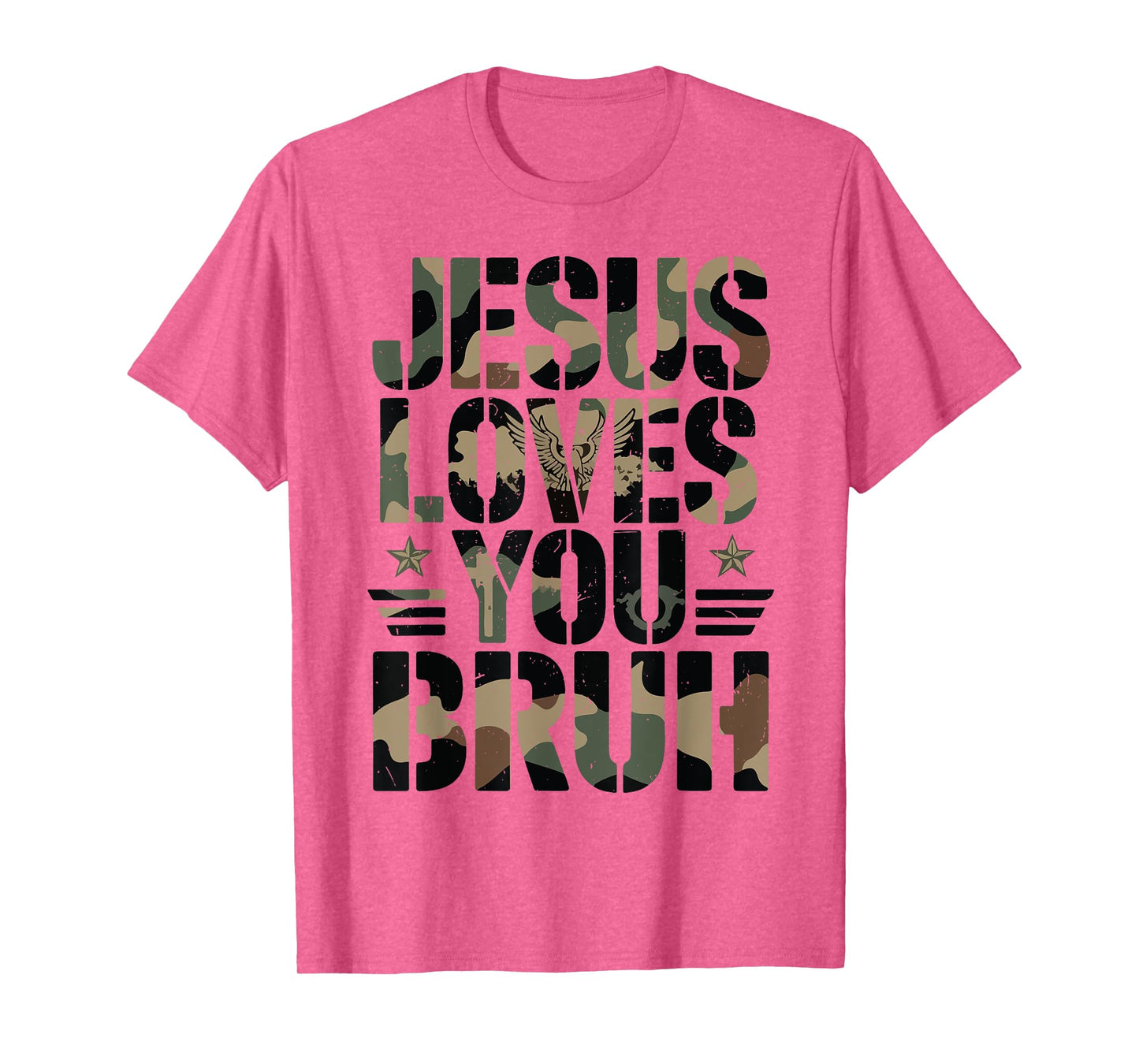 Camo Jesus Love You Bruh Funny Christian Humor Teen Girl Boy T-Shirt