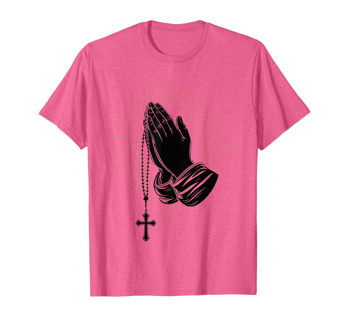 Rosary Praying Hands Faith Religious Christian Catholic T-Shirt