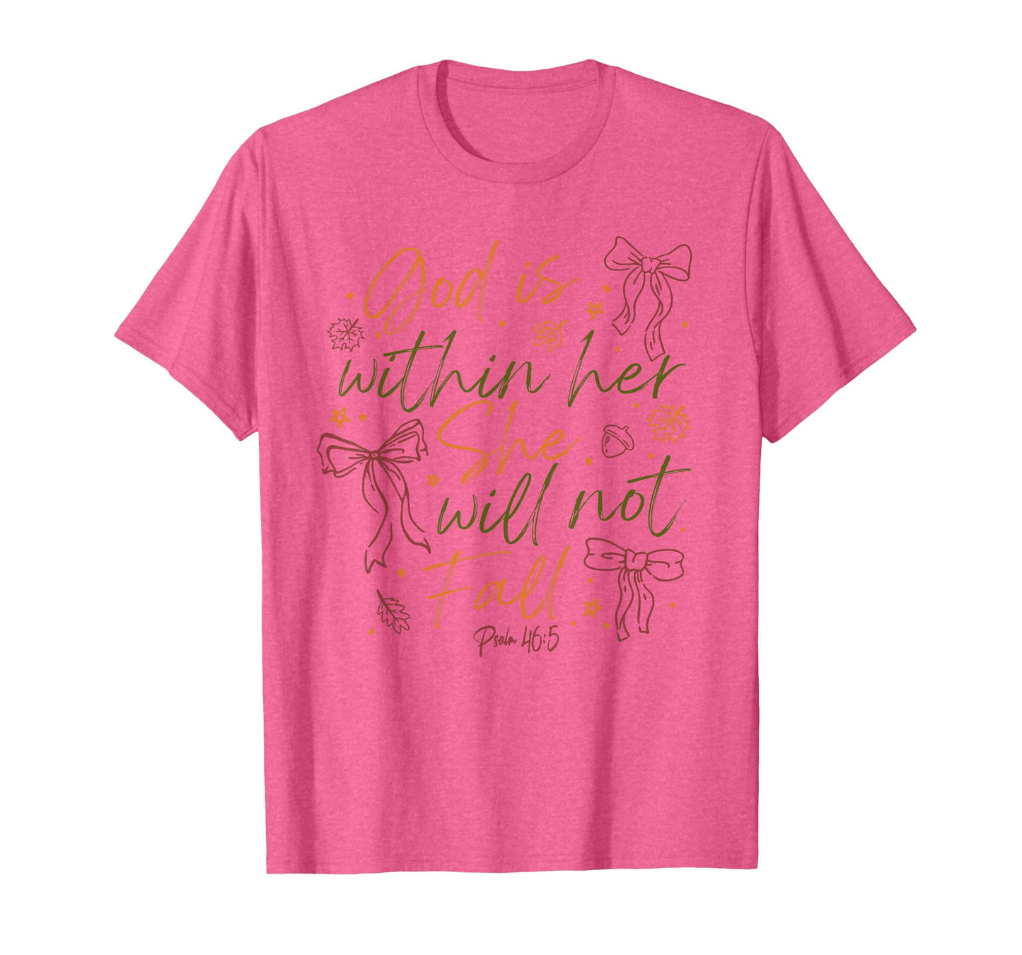 God is Within Her She Will Not Fall Preppy Bible Verse Women T-Shirt
