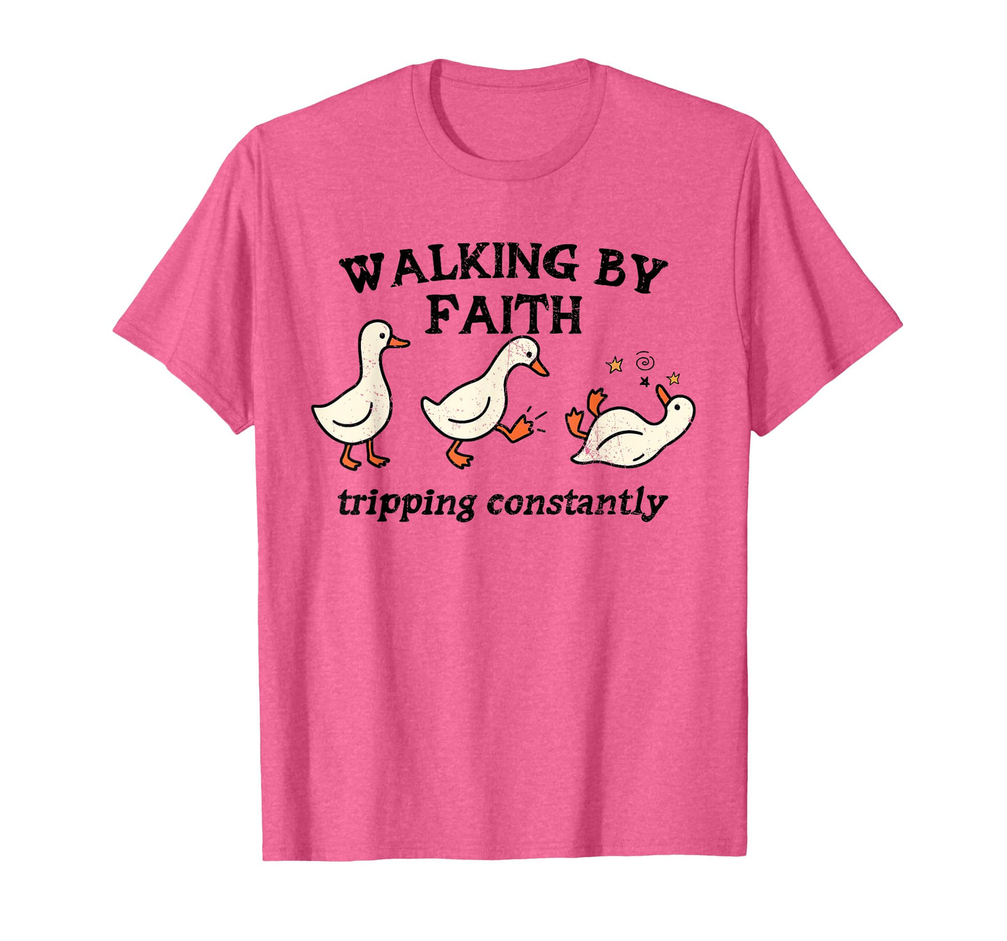 Walking by Faith Tripping Constantly Jesus Cross Christian T-Shirt