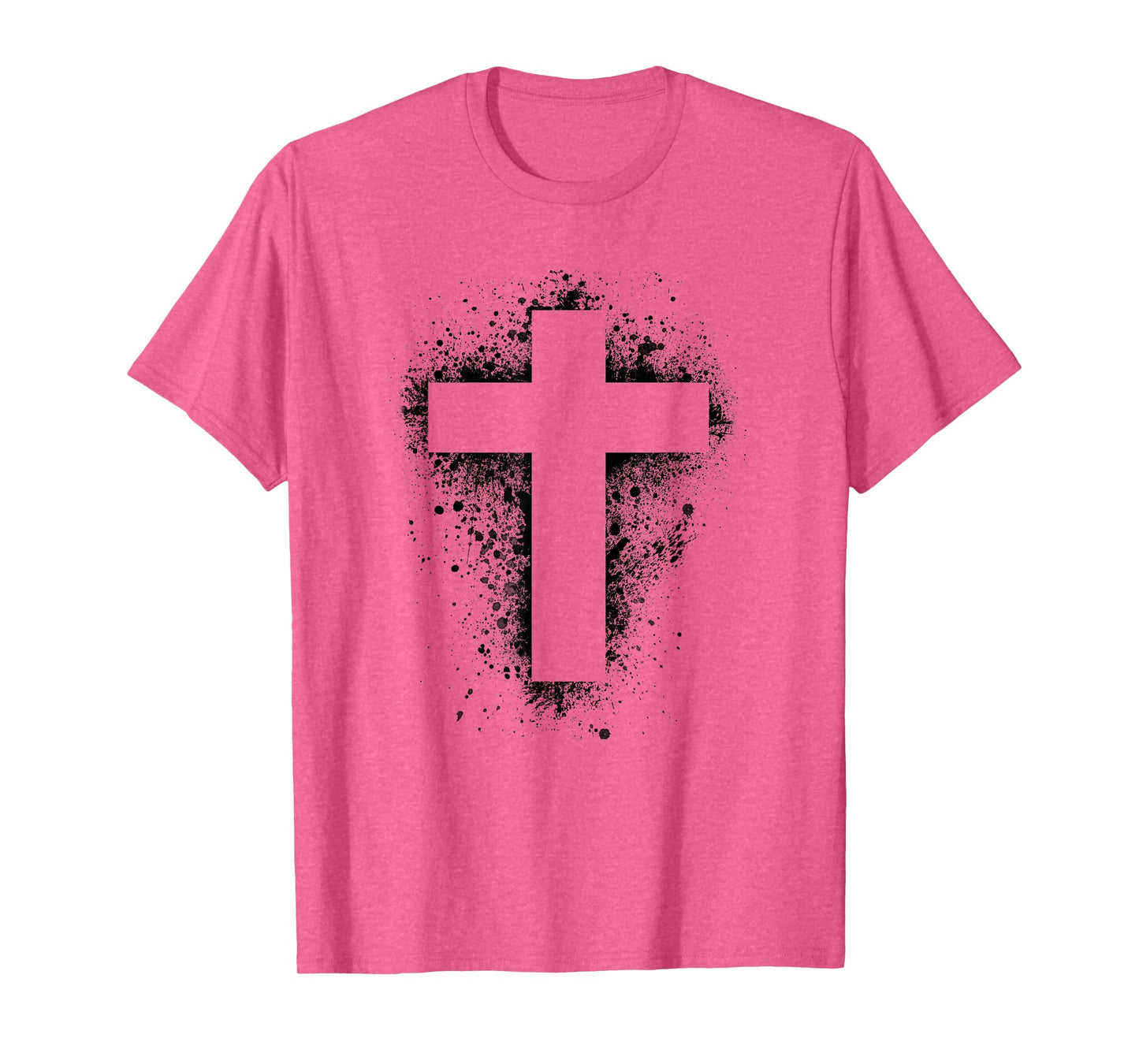 Paint Splatter, Distressed Crucifix t-shirt, cross, church T-Shirt