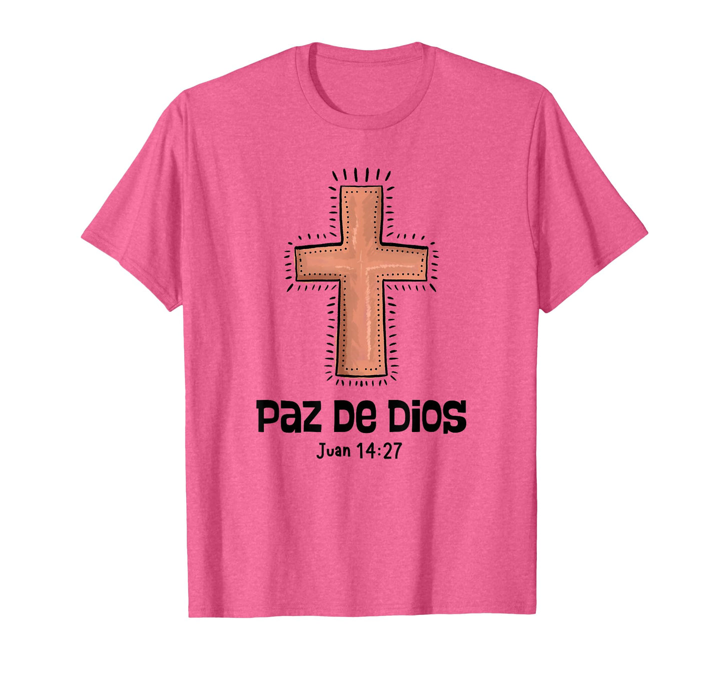 Paz de Dios, GOD's PEACE, Juan 14:27, Cross T-Shirt
